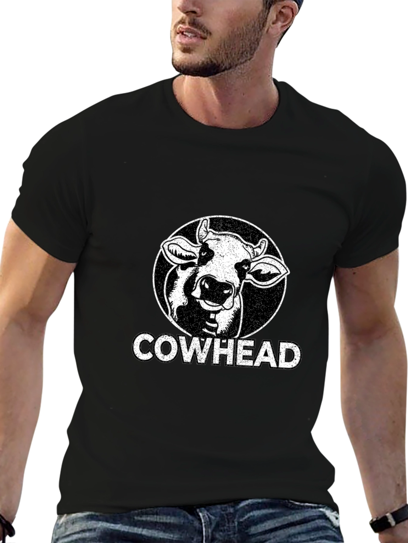 Cowhead Graphic Tee - Black Cotton T-Shirt