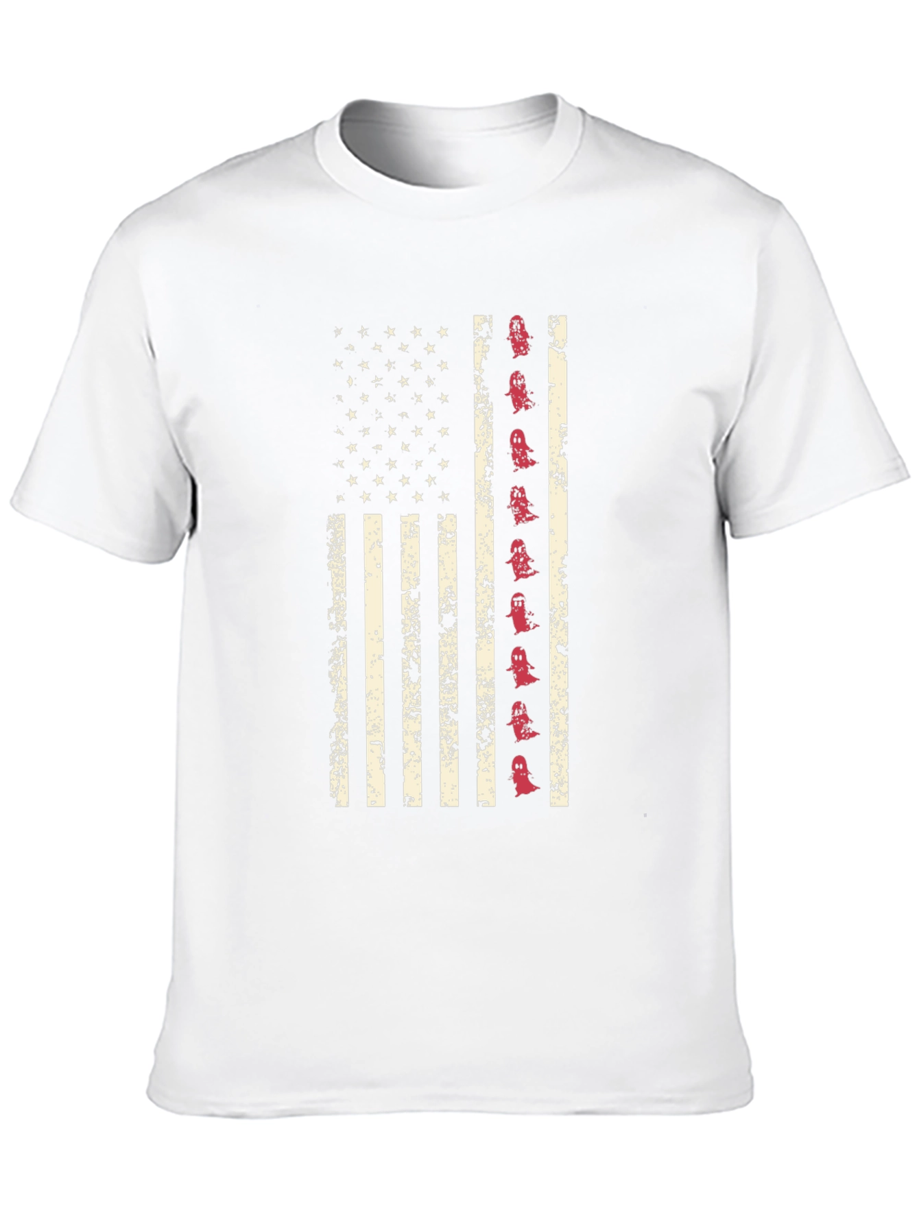 American Flag Ghost Graphic Tee - Halloween T-Shirt