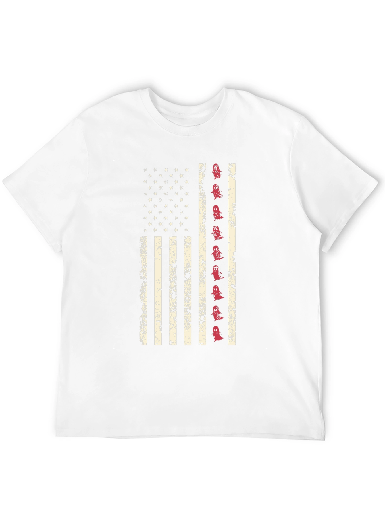 American Flag Ghost Graphic Tee - Halloween T-Shirt