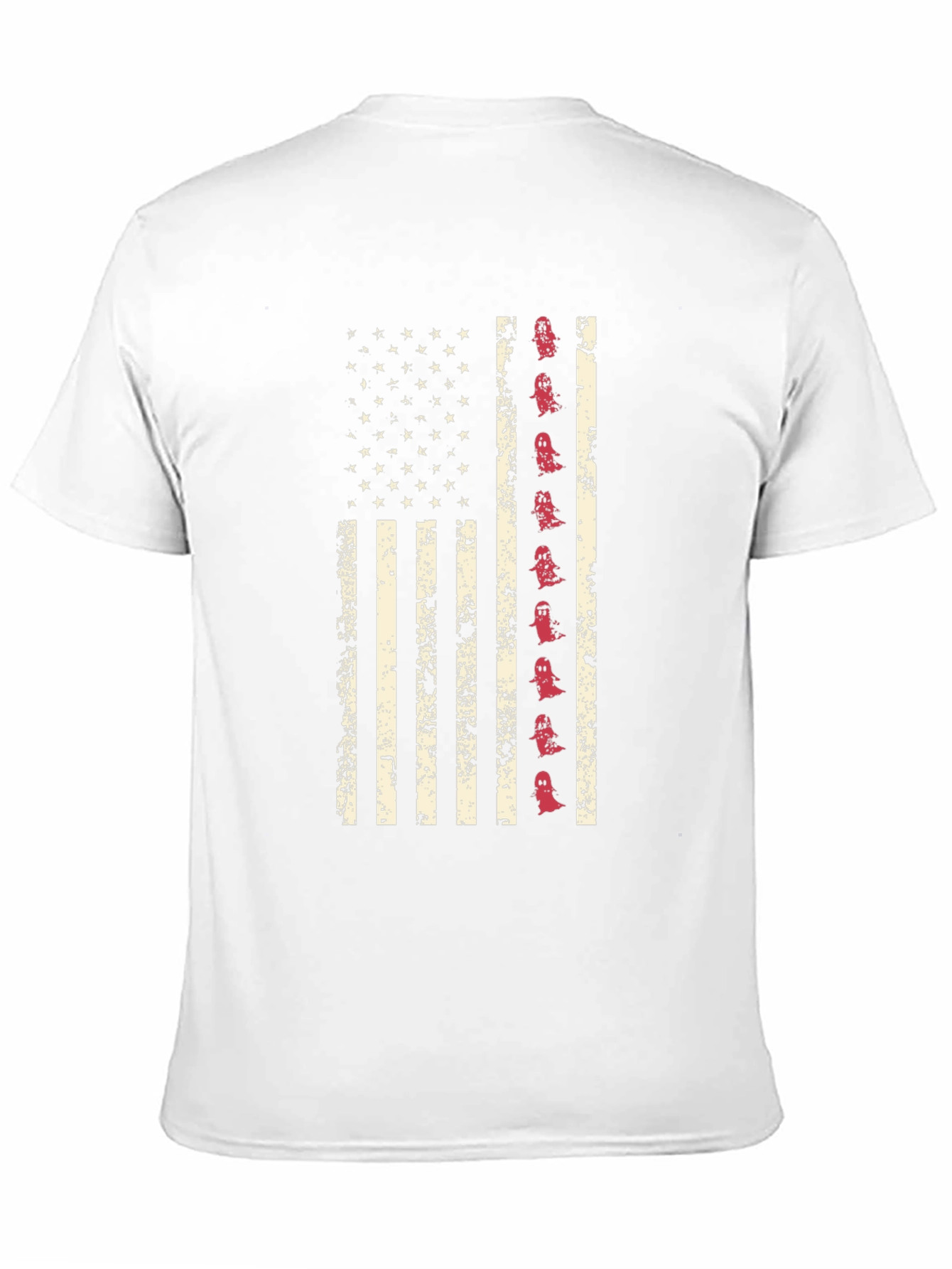 American Flag Ghost Graphic Tee - Halloween T-Shirt