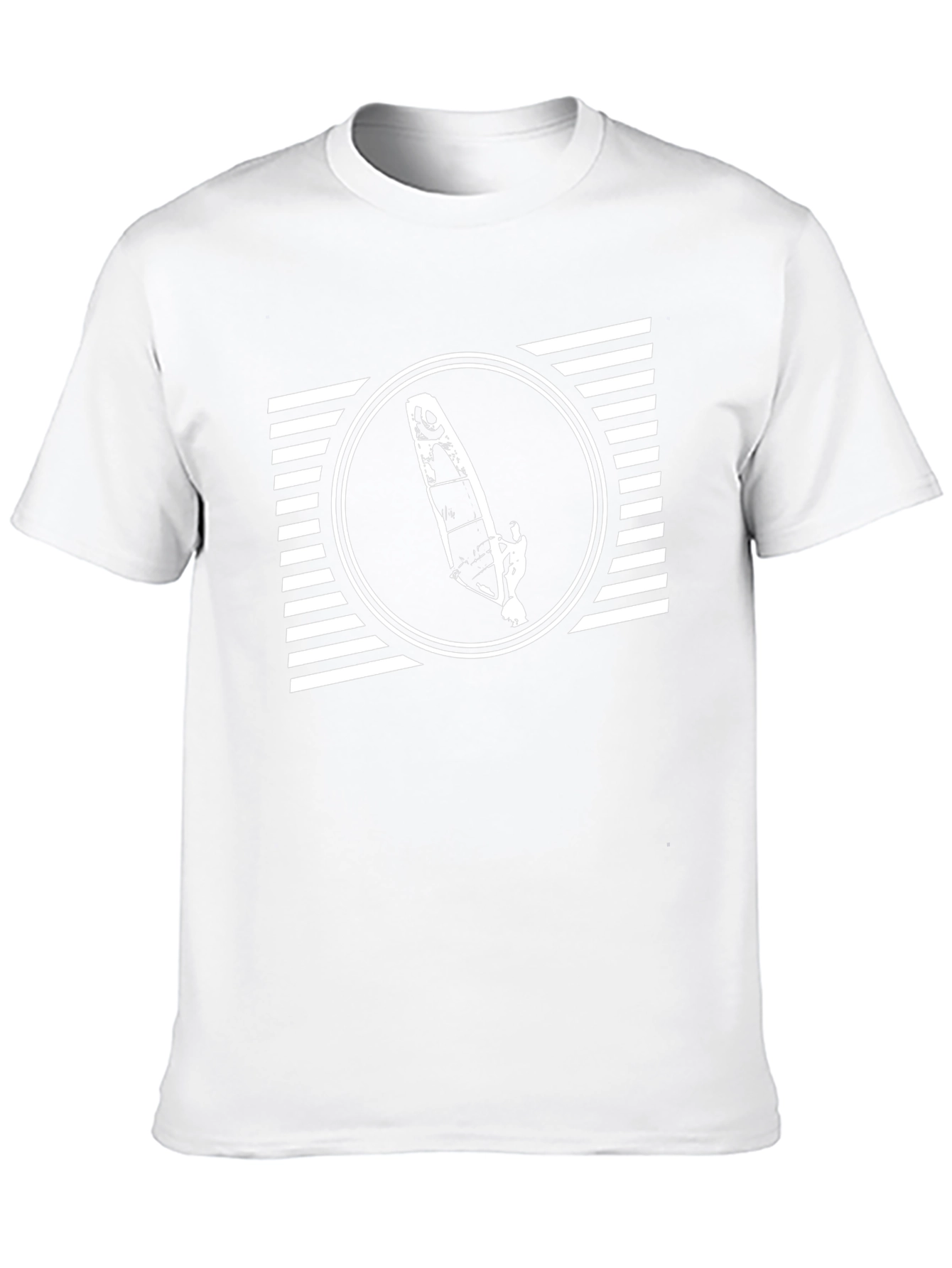 Mens Black T-Shirt with Windsurfer Graphic Design
