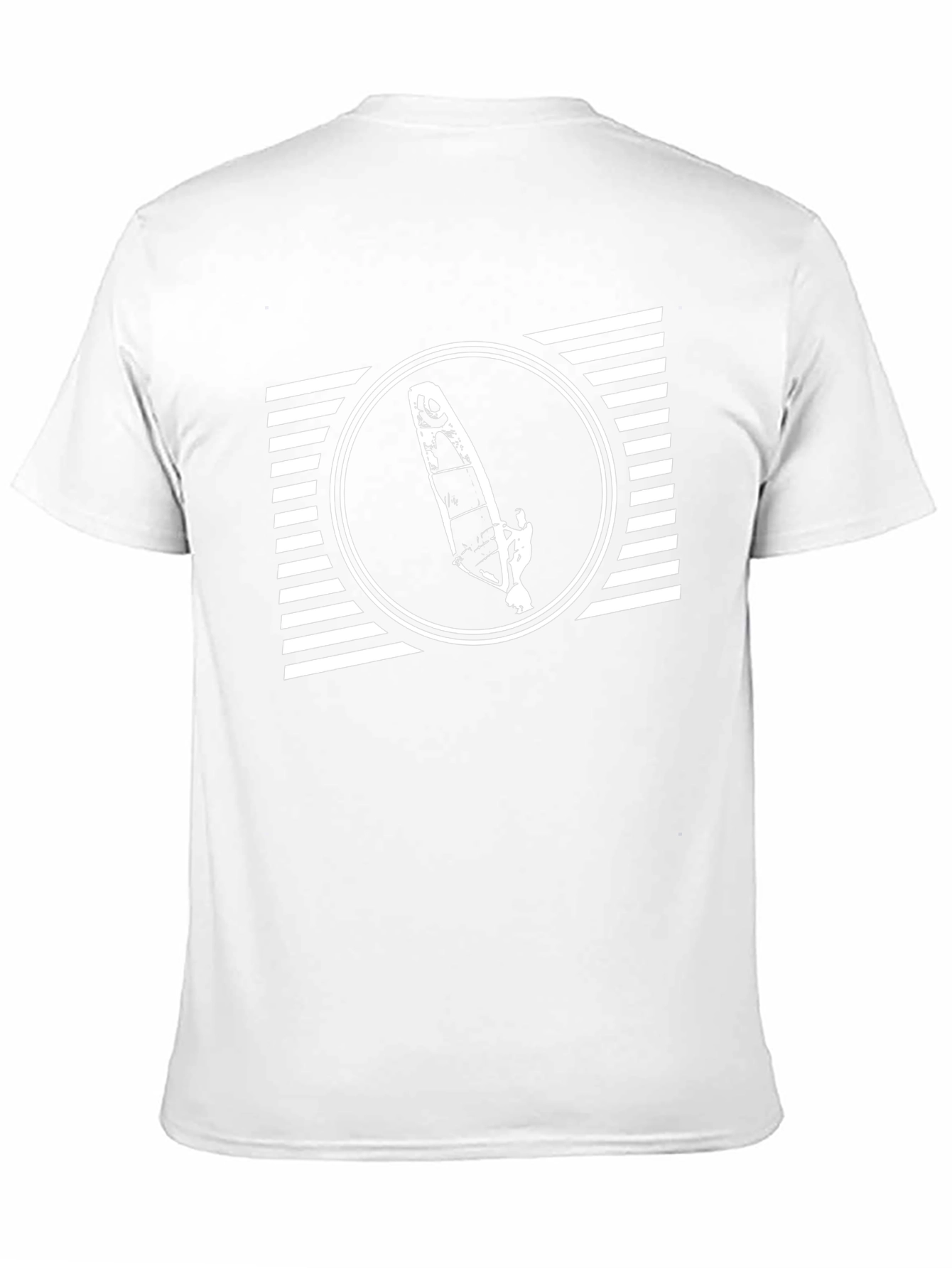 Mens Black T-Shirt with Windsurfer Graphic Design