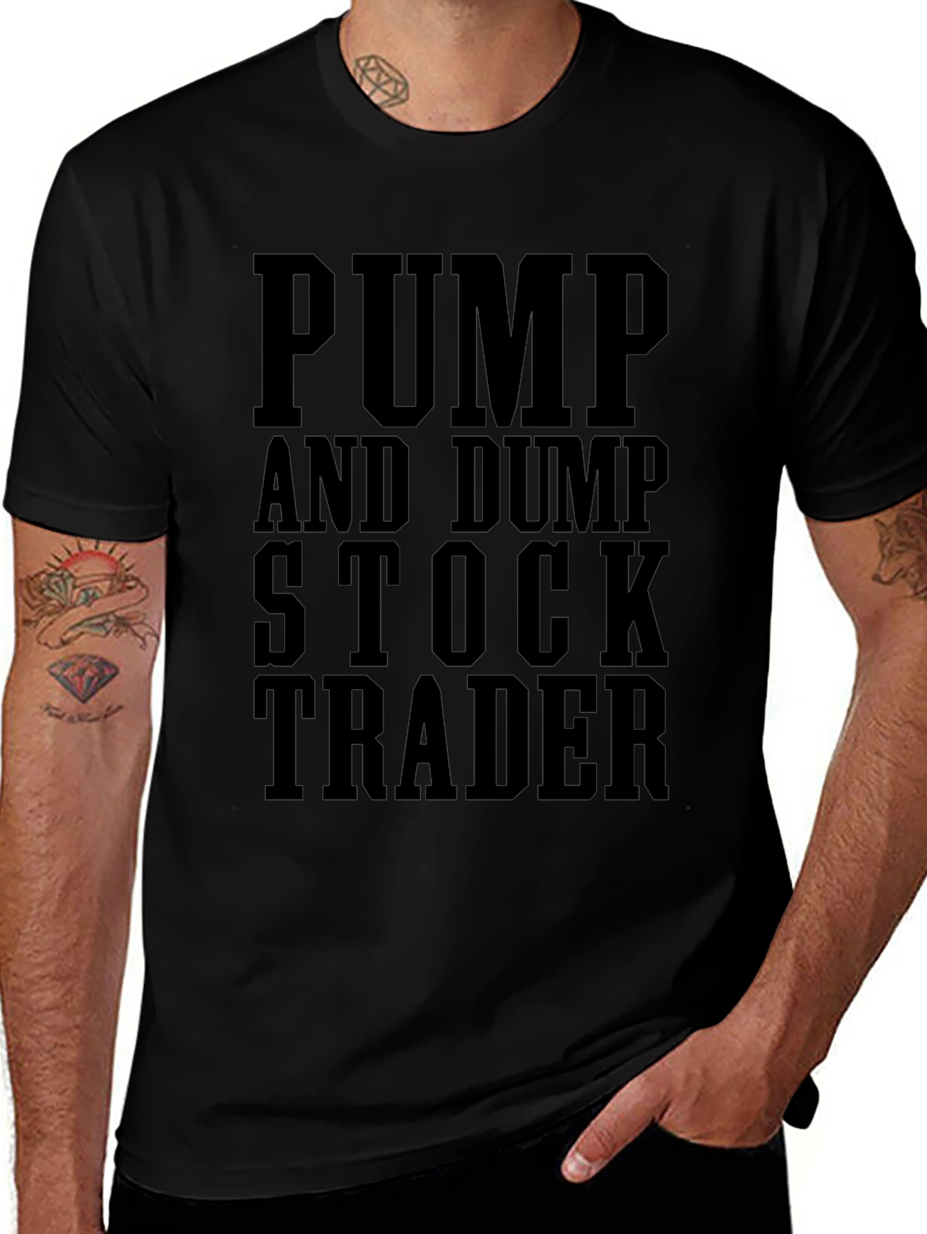 Pump and Dump Stock Trader Black Graphic T-Shirt