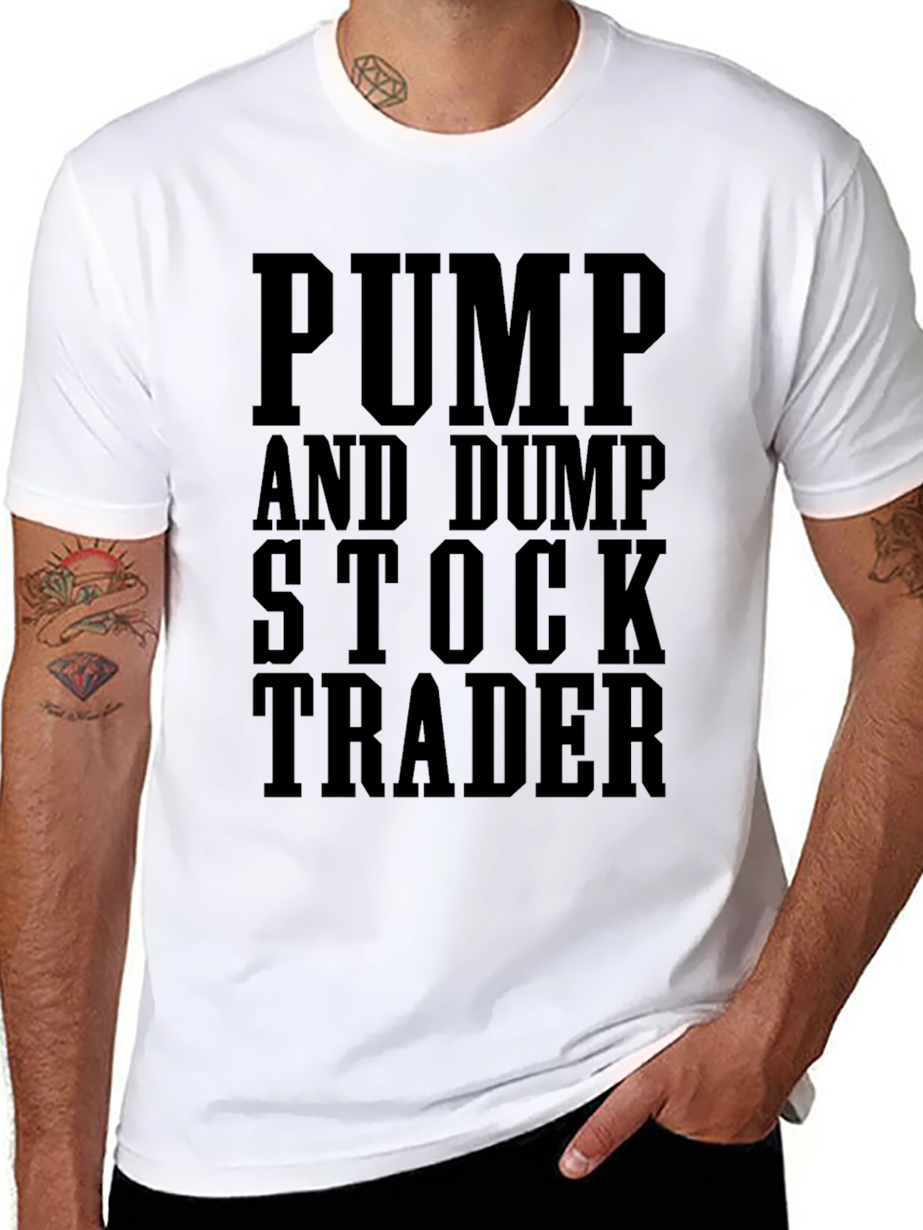 Pump and Dump Stock Trader Black Graphic T-Shirt