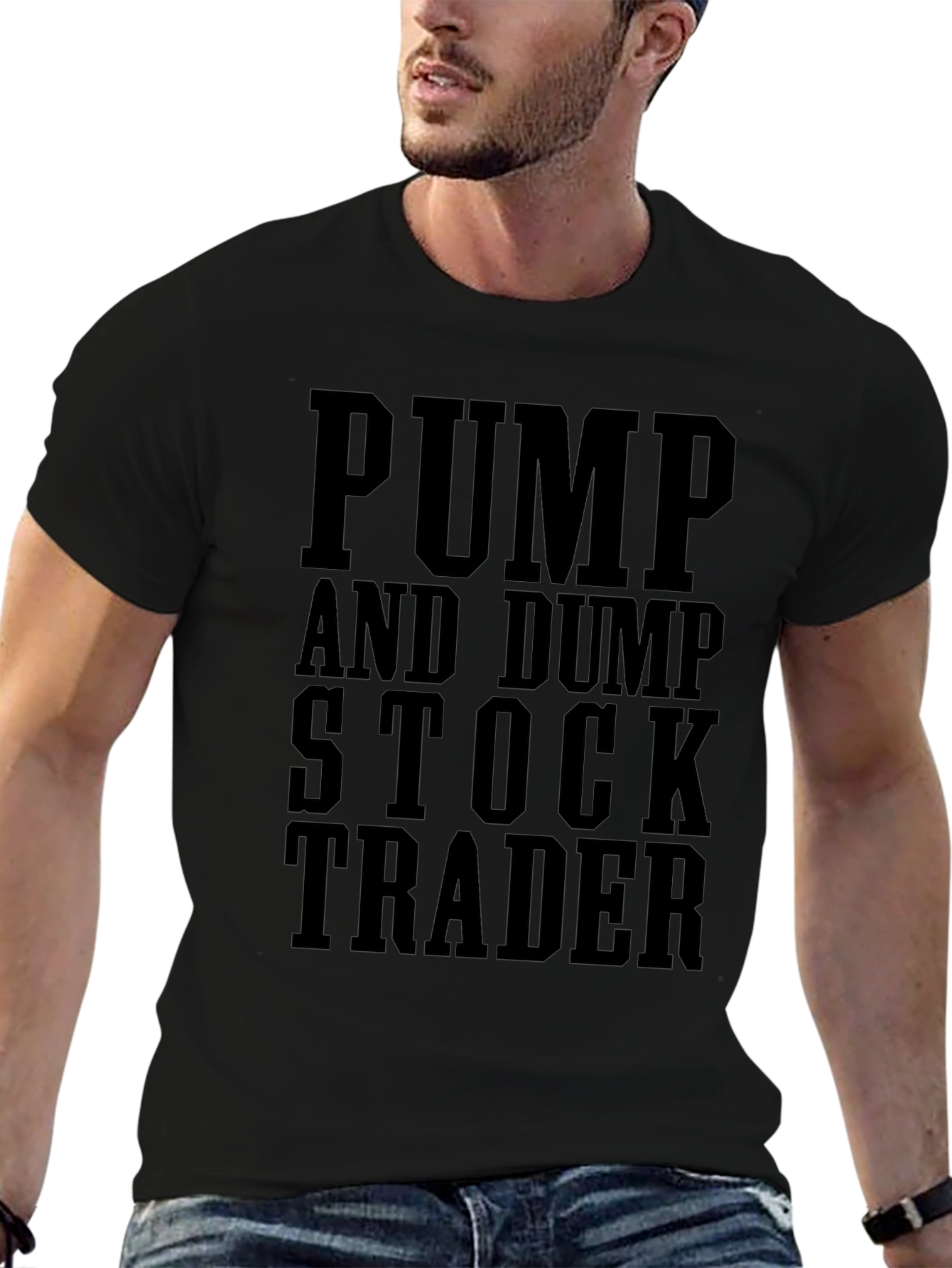 Pump and Dump Stock Trader Black Graphic T-Shirt