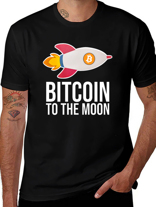 Bitcoin To The Moon T-Shirt Crypto Rocket