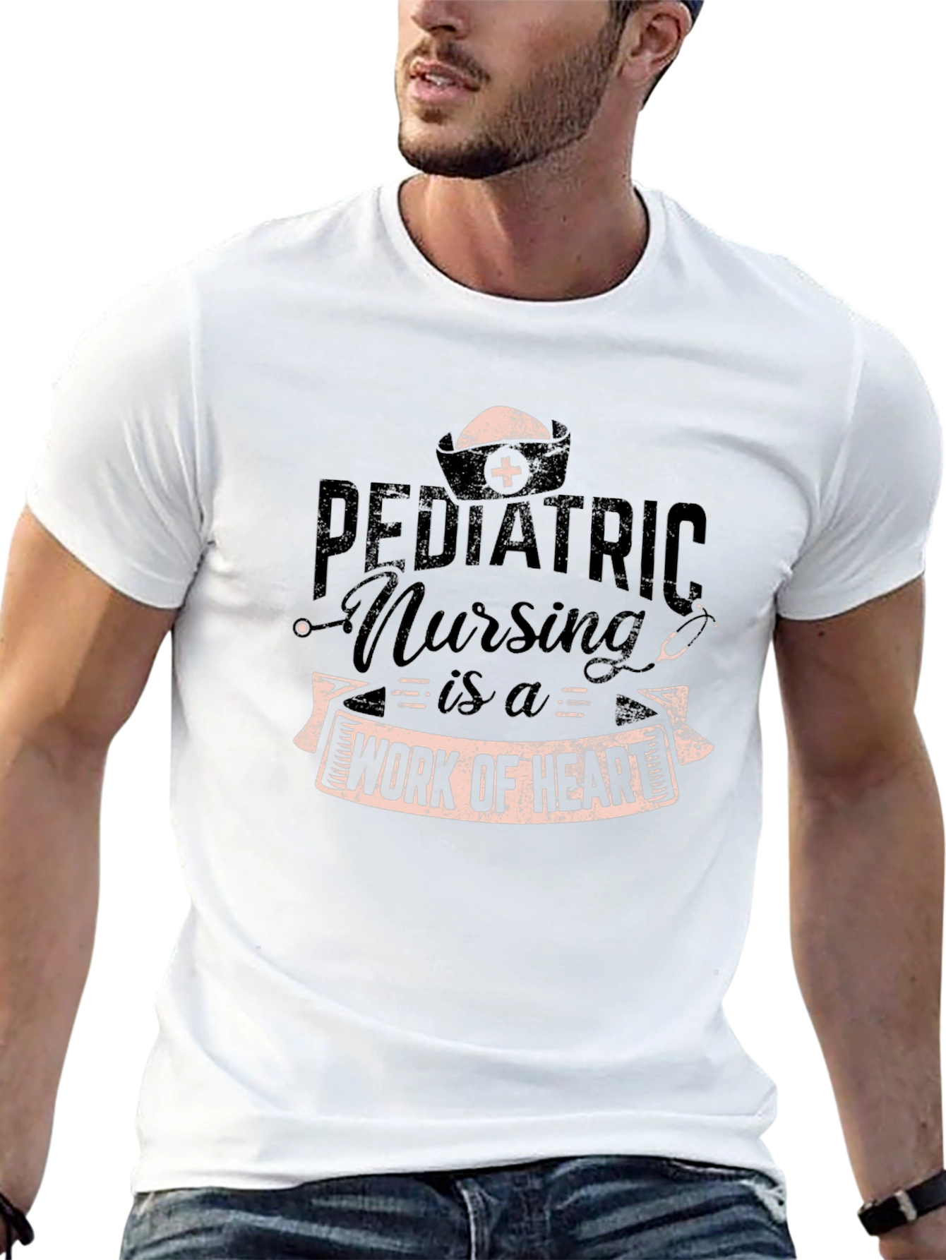 Pediatric Nursing is a Work of Heart T-Shirt
