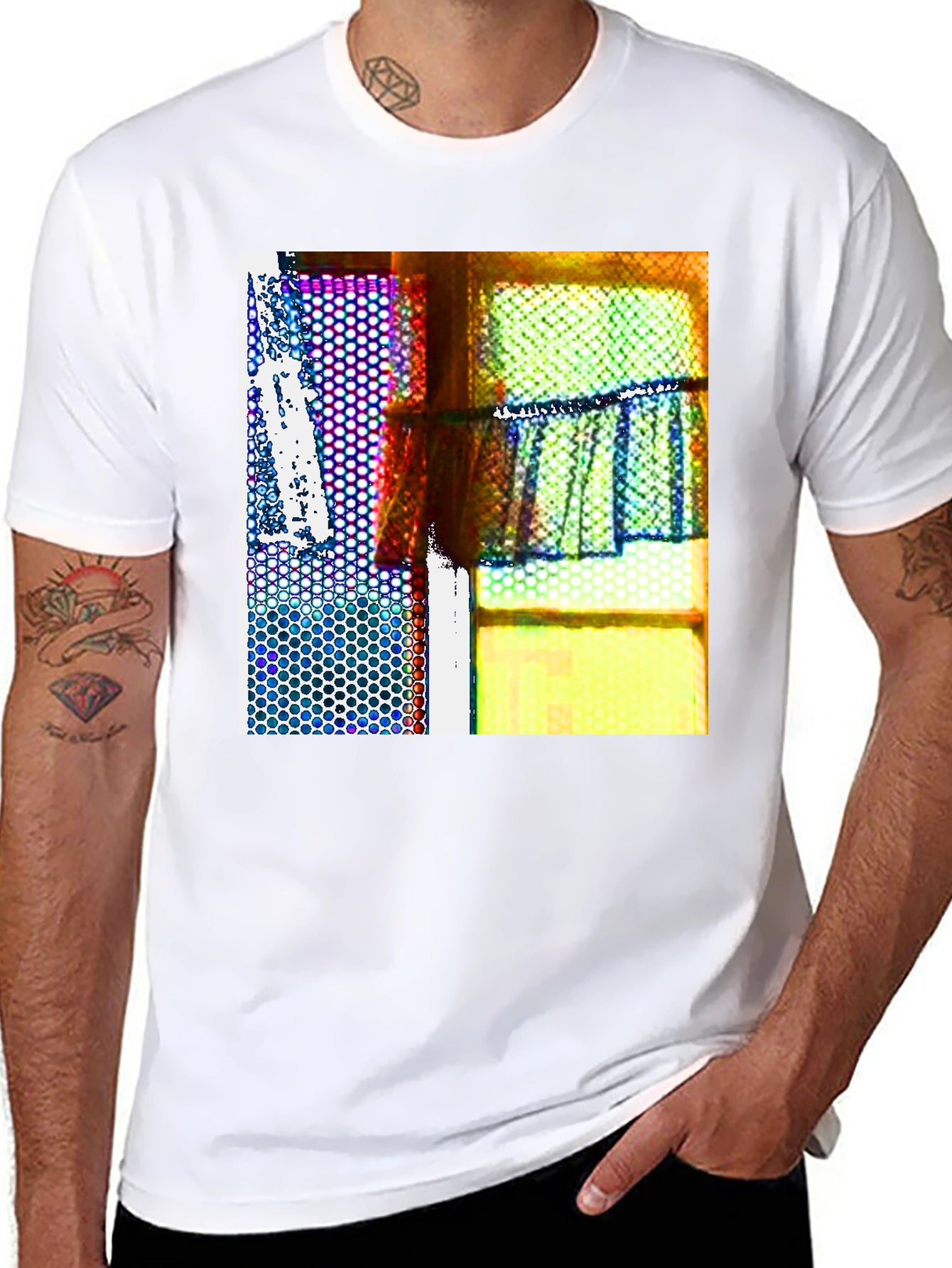 Abstract Windowpane Graphic Tee