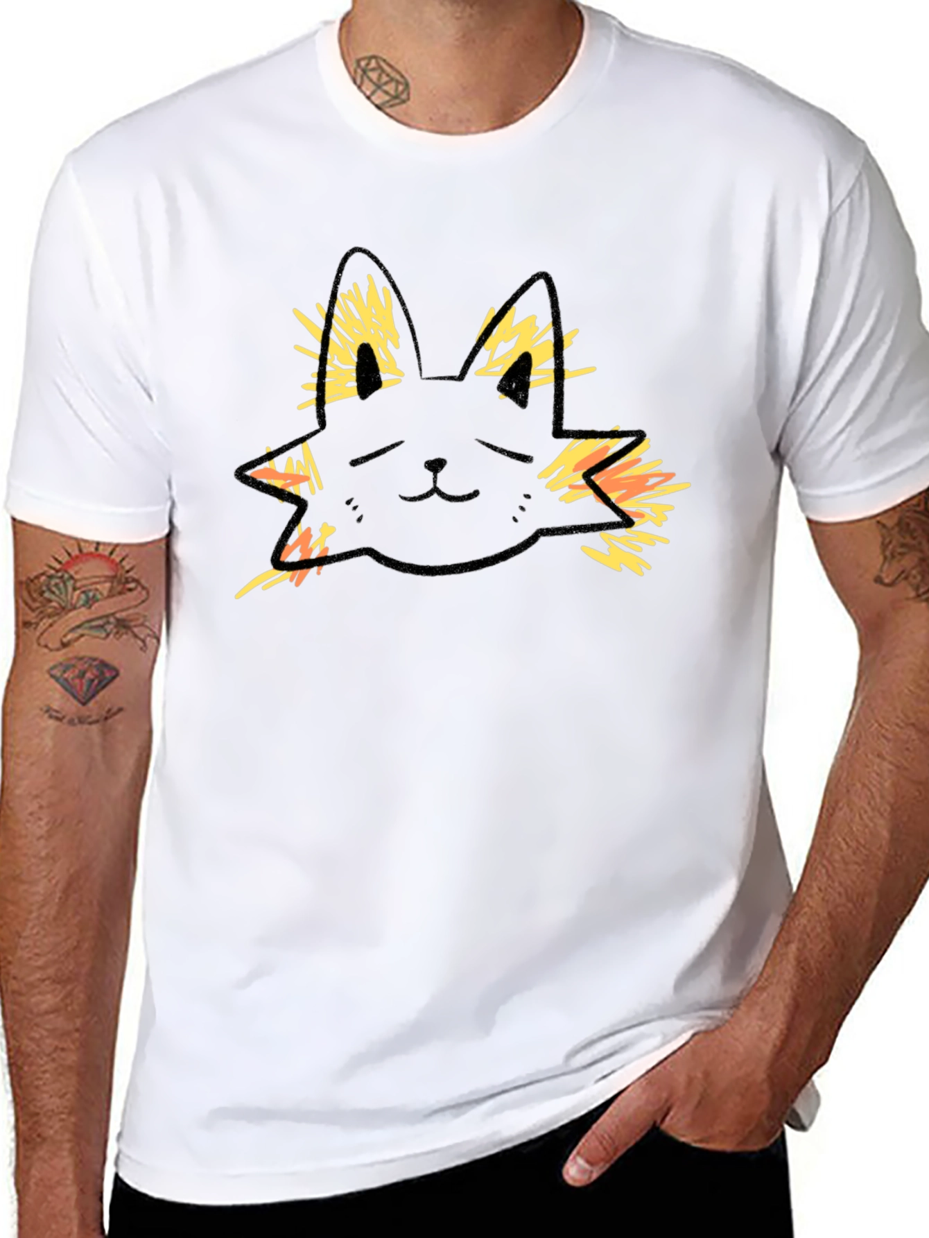 Cool Cat Graphic Tee - Black Cotton T-Shirt