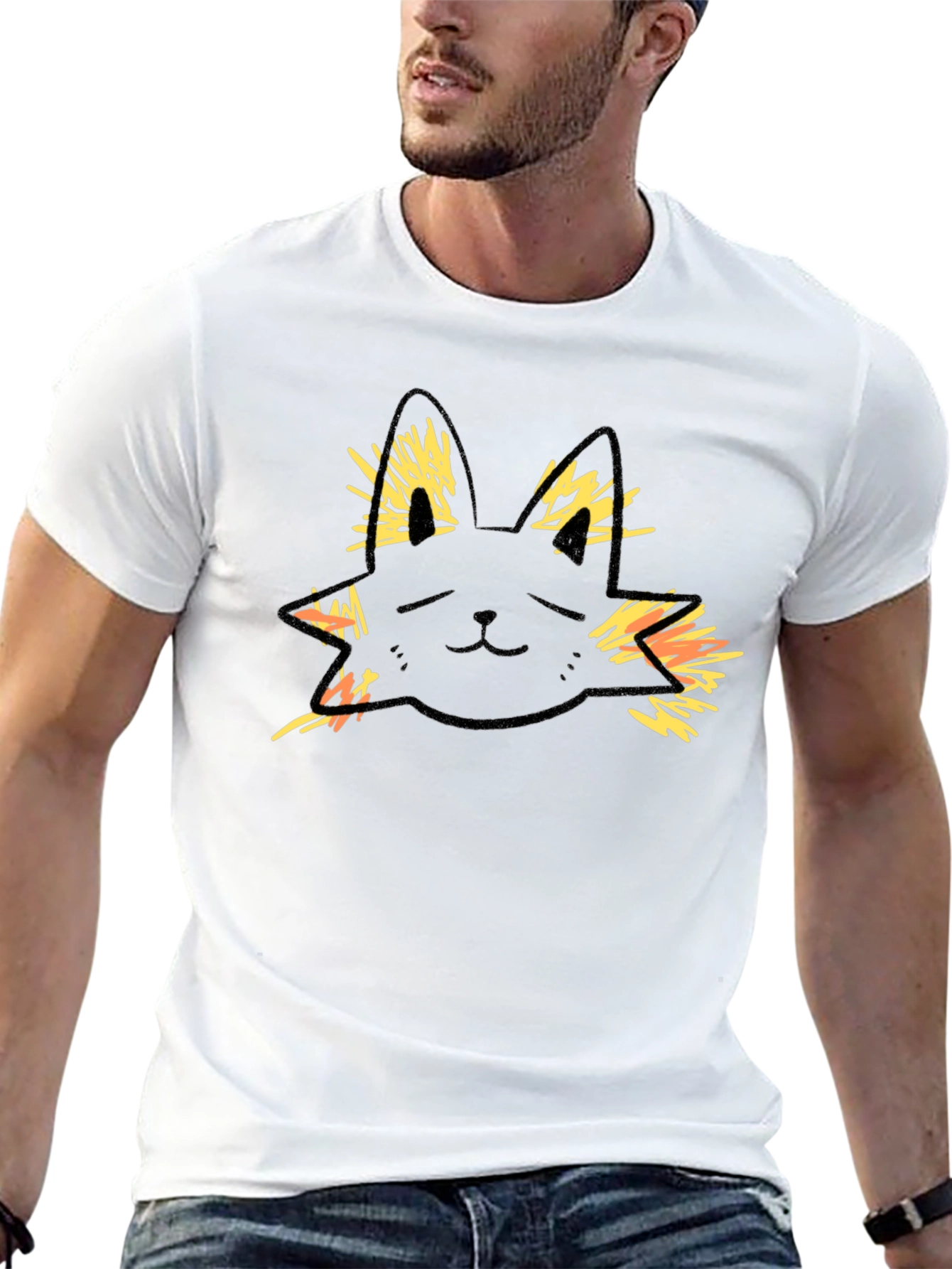 Cool Cat Graphic Tee - Black Cotton T-Shirt
