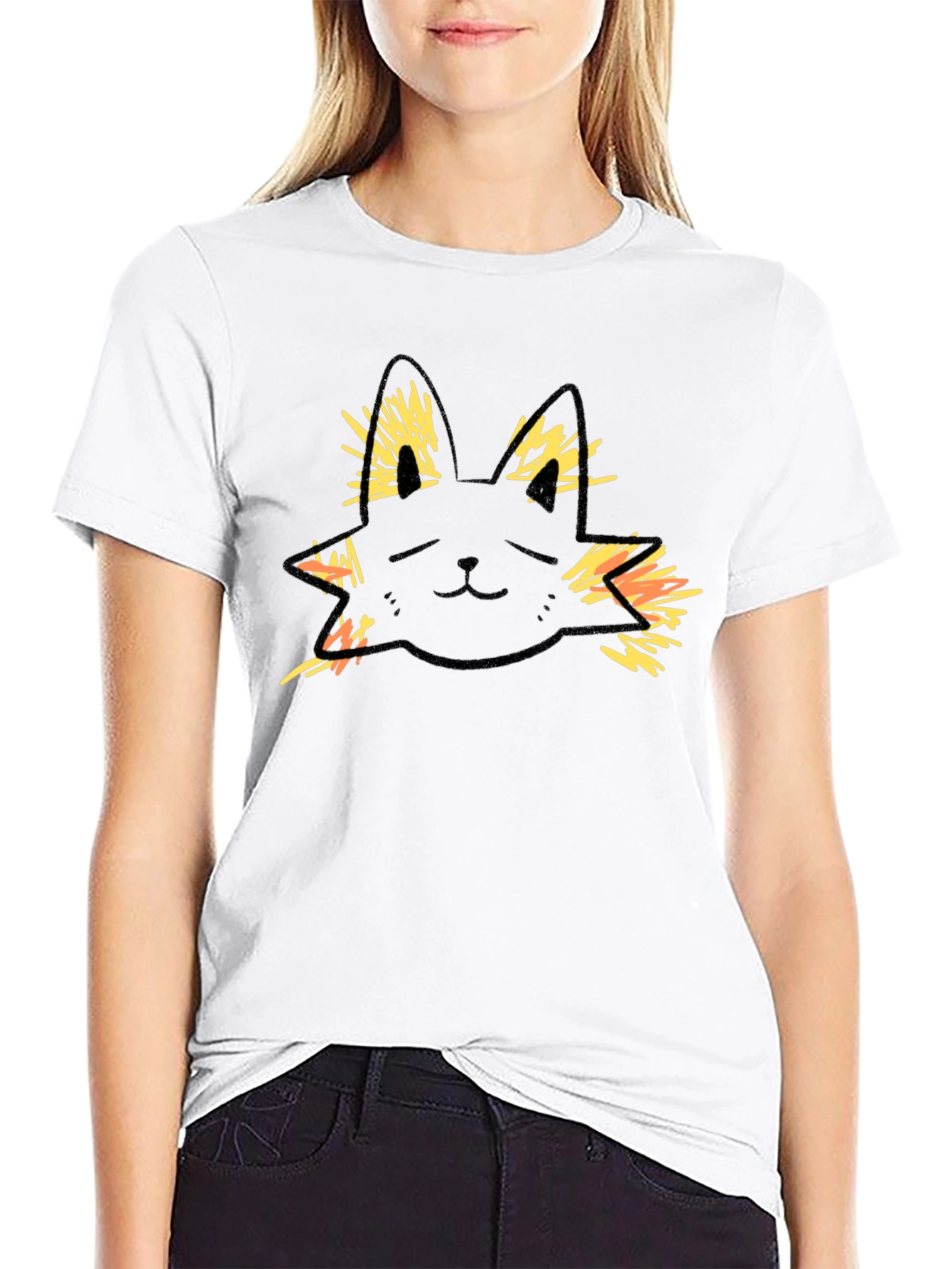 Cool Cat Graphic Tee - Black Cotton T-Shirt