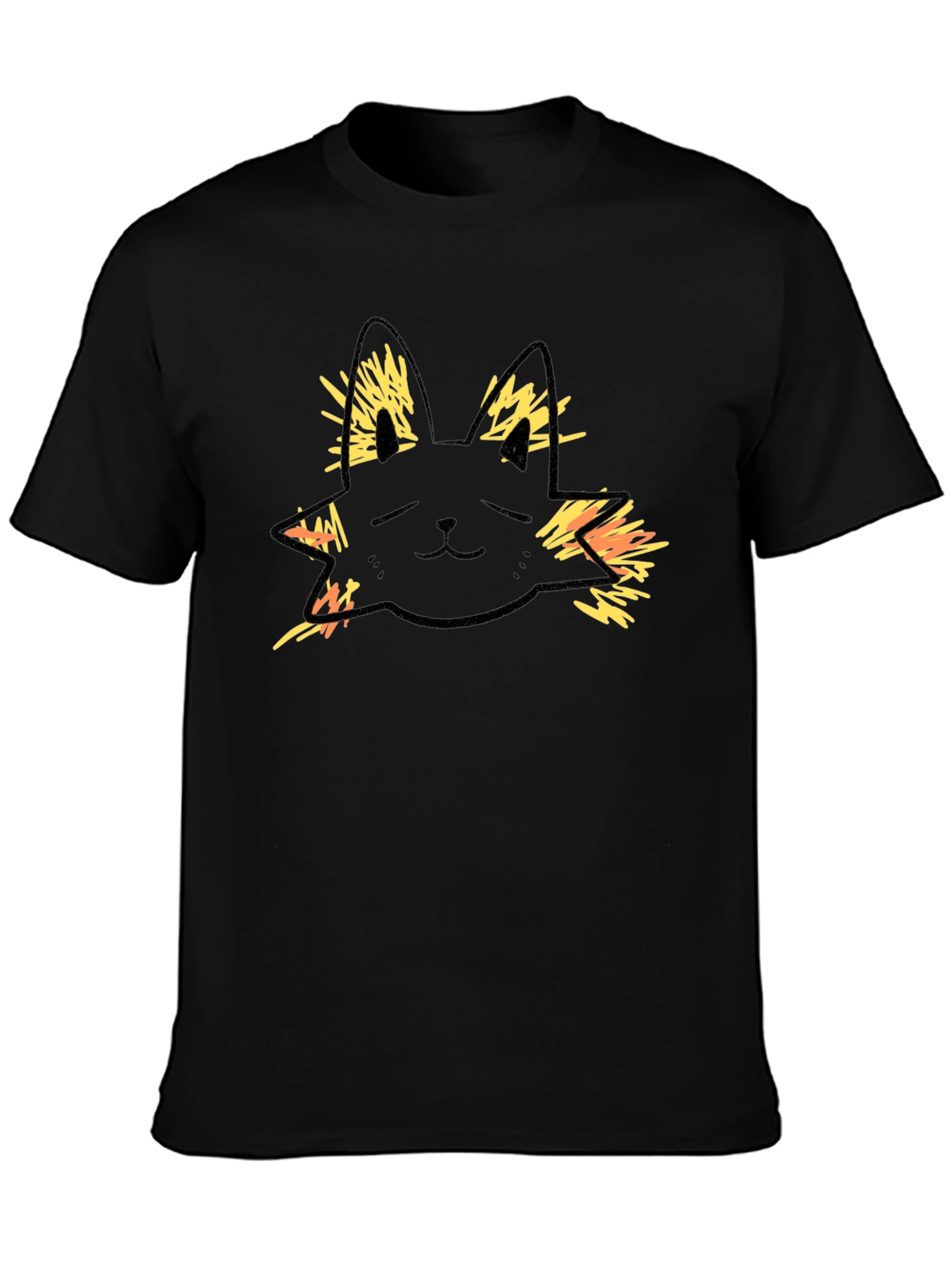 Cool Cat Graphic Tee - Black Cotton T-Shirt