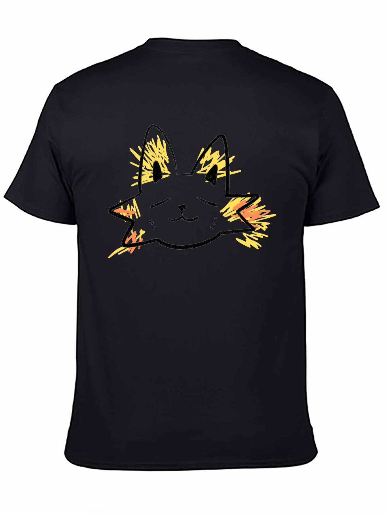 Cool Cat Graphic Tee - Black Cotton T-Shirt