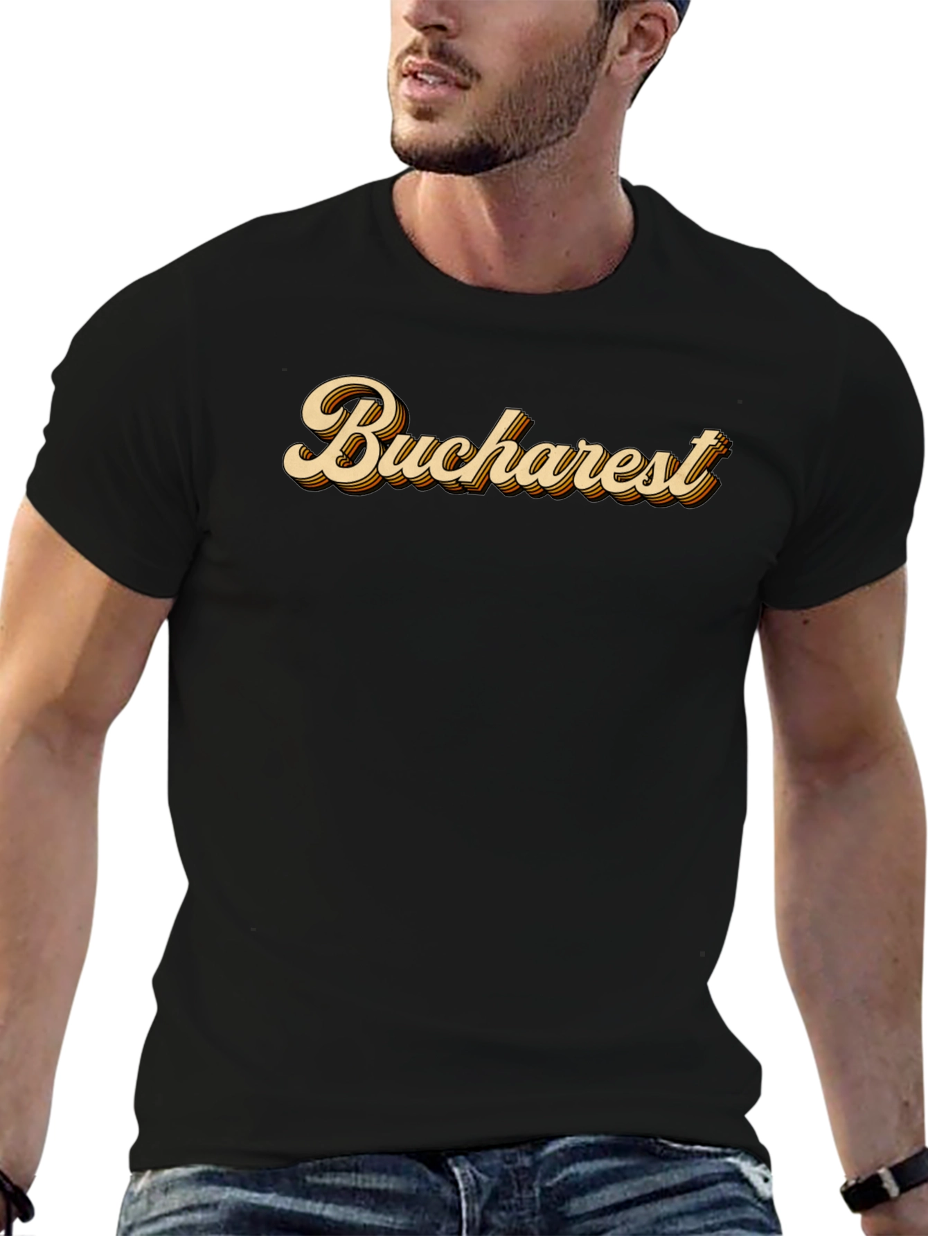 Bucharest Retro Style Graphic T-Shirt