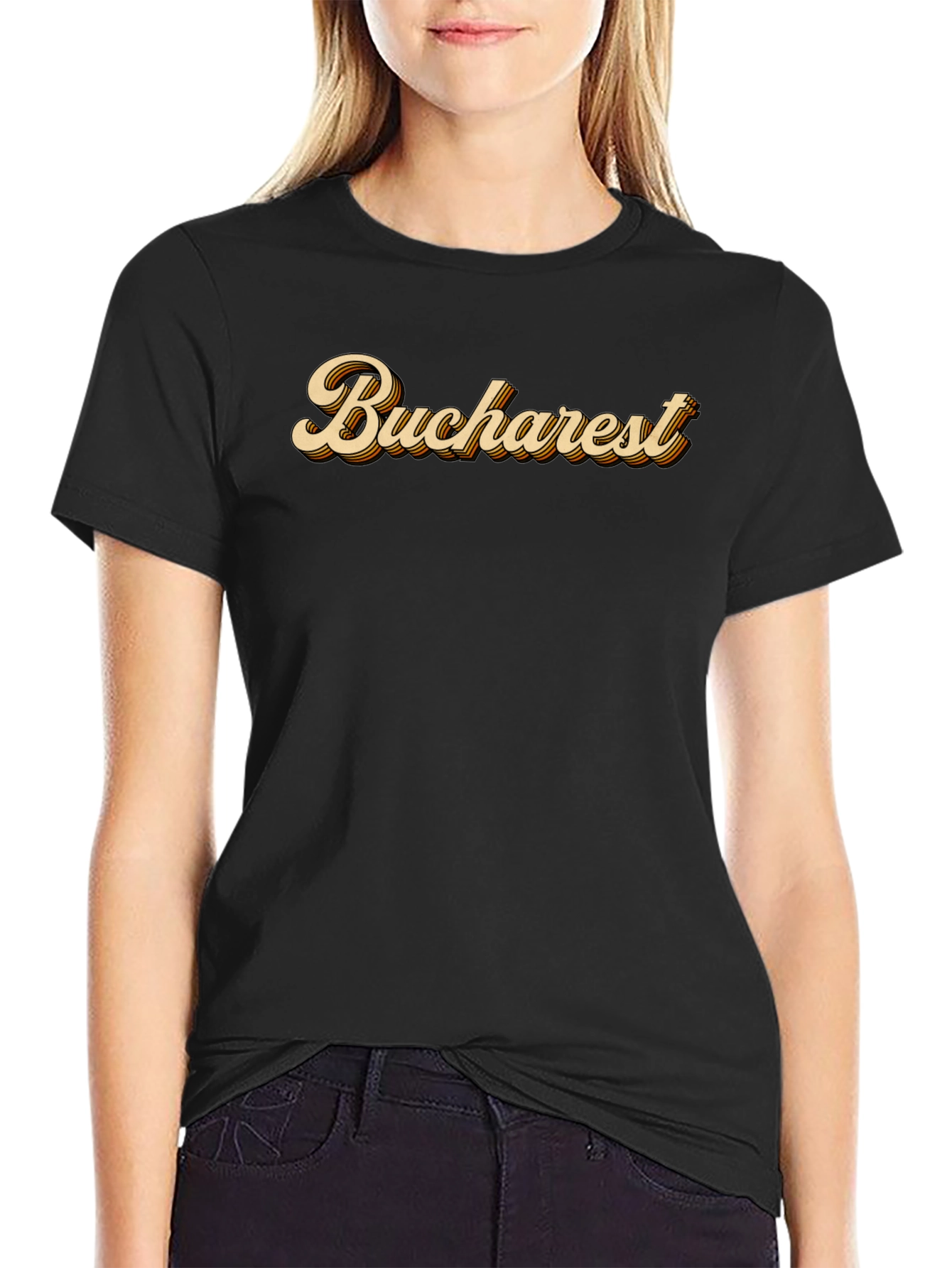 Bucharest Retro Style Graphic T-Shirt