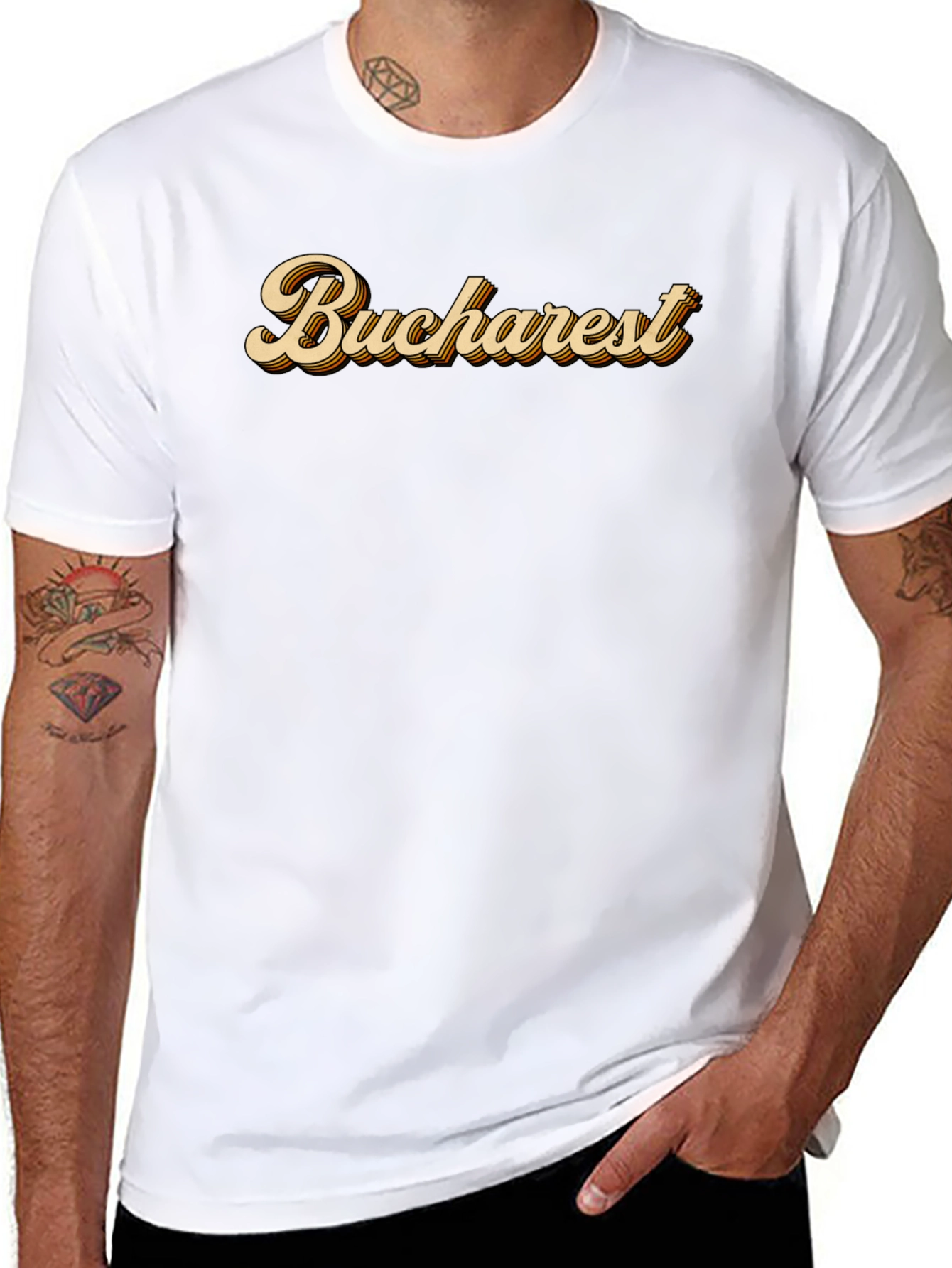Bucharest Retro Style Graphic T-Shirt