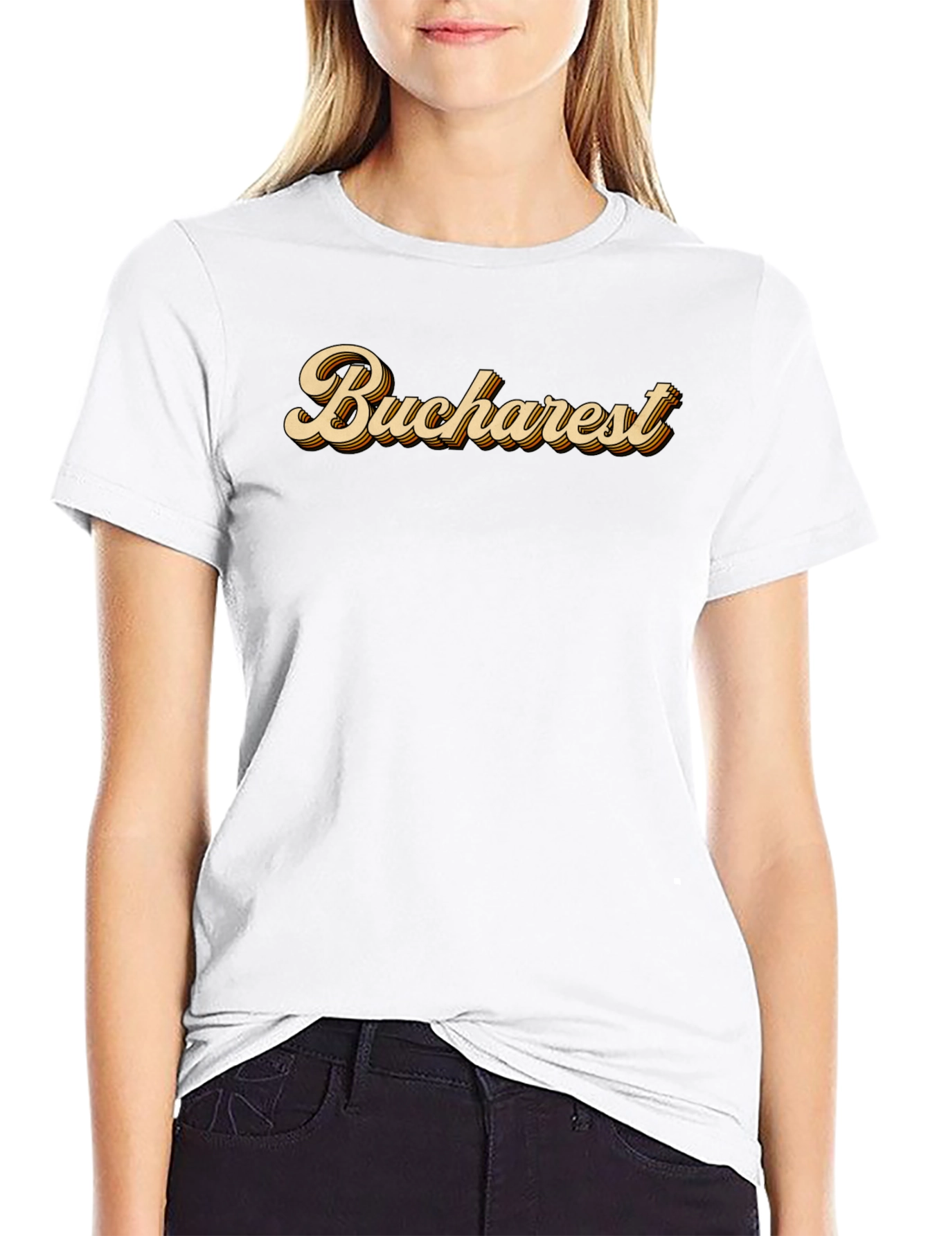 Bucharest Retro Style Graphic T-Shirt