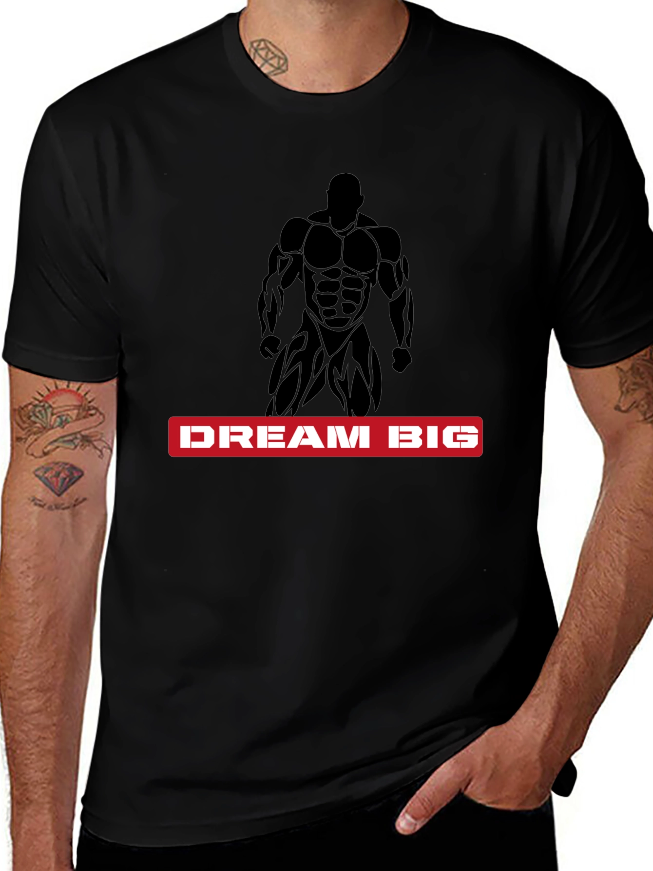 Dream Big Bodybuilder Black T-Shirt