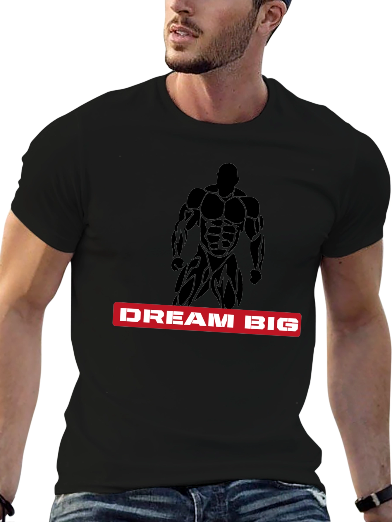 Dream Big Bodybuilder Black T-Shirt