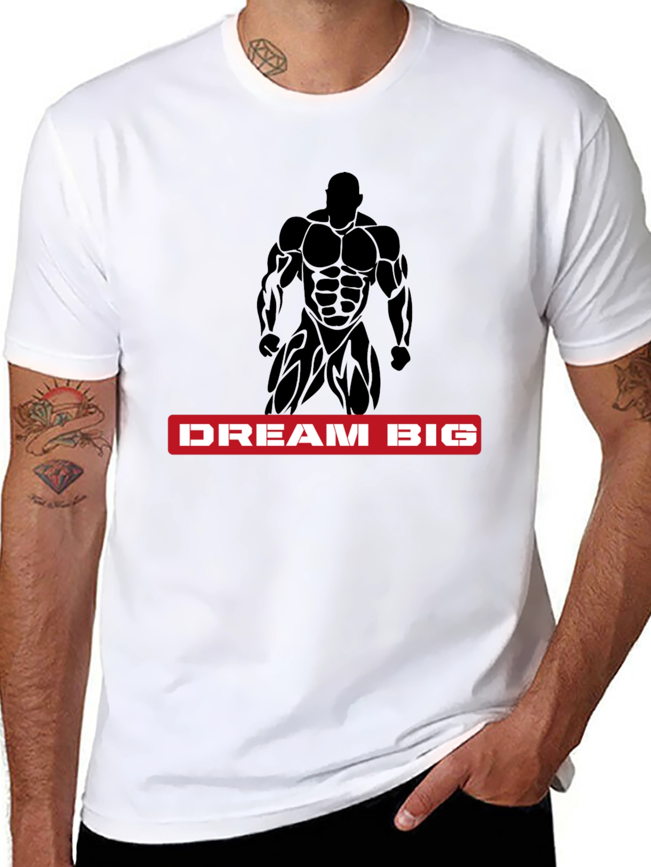 Dream Big Bodybuilder Black T-Shirt