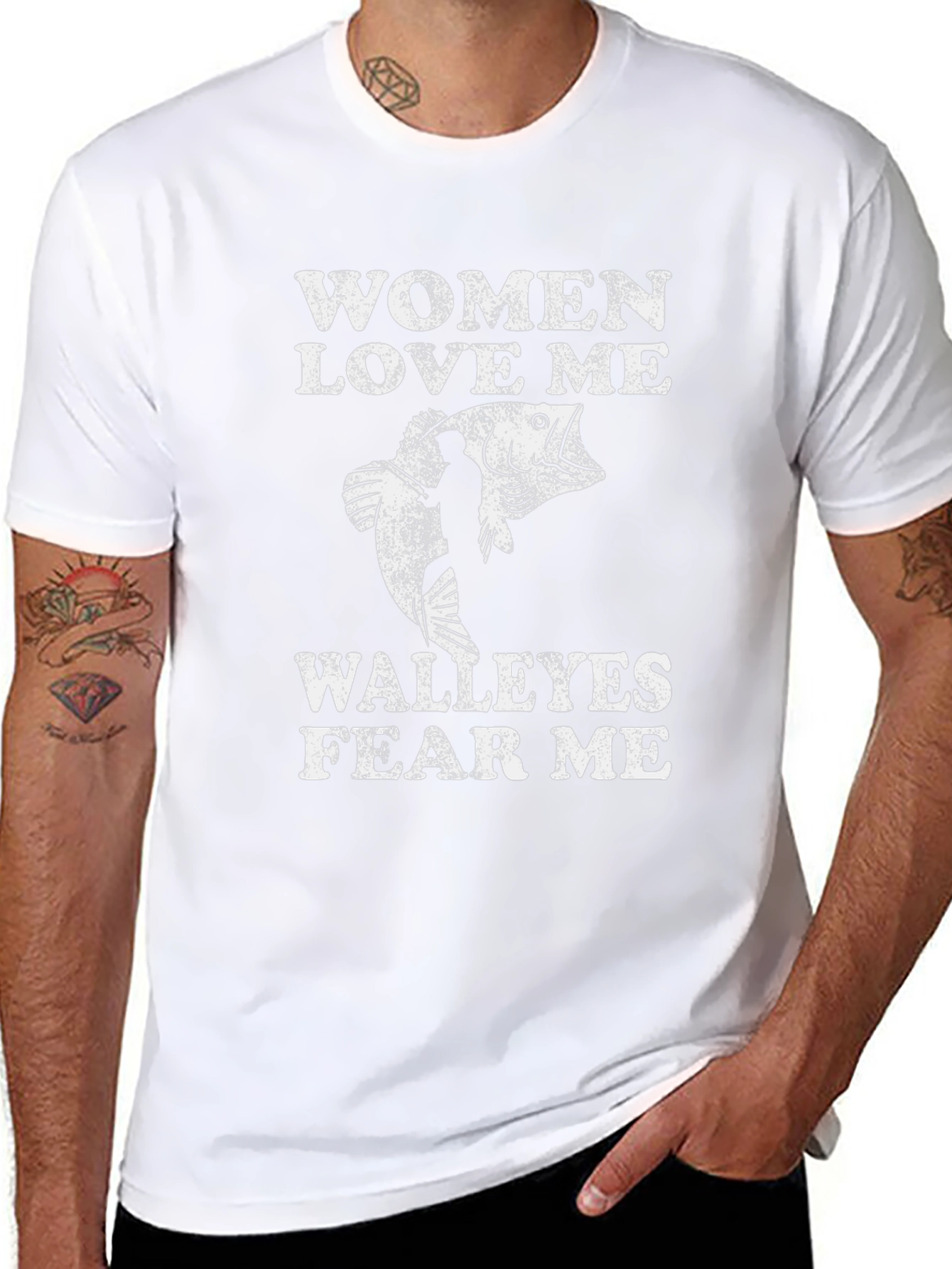 Women Love Me Walleyes Fear Me Fishing T-Shirt