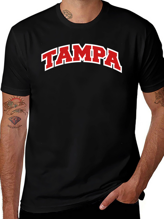 Tampa T-Shirt - Black with Red Lettering