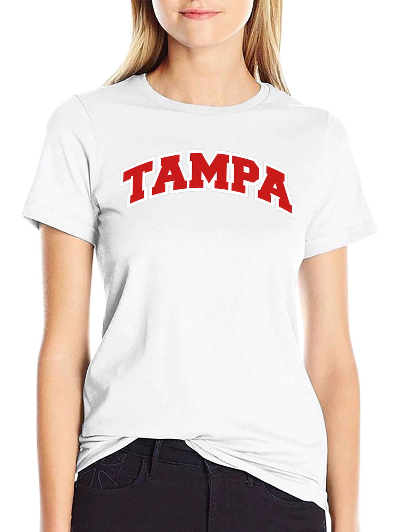 Tampa T-Shirt - Black with Red Lettering