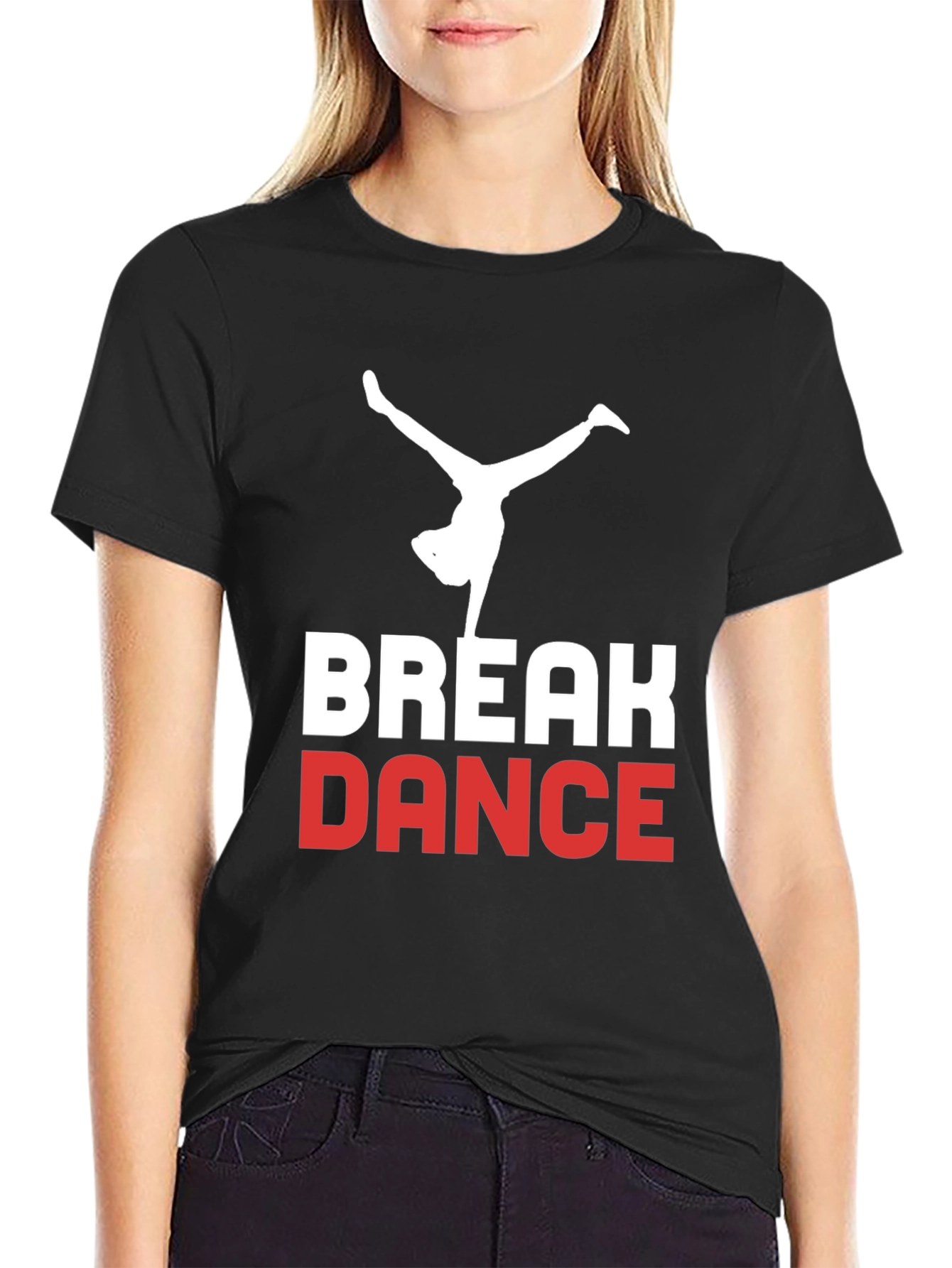 Break Dance Graphic Tee - Black Cotton