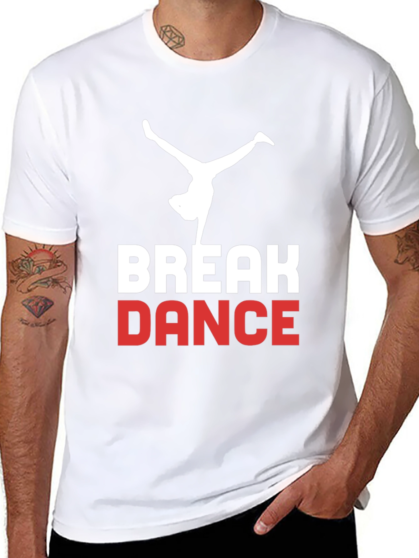 Break Dance Graphic Tee - Black Cotton