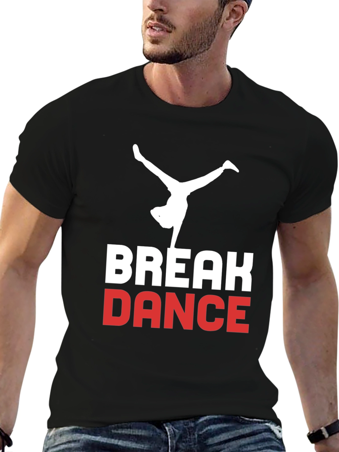 Break Dance Graphic Tee - Black Cotton