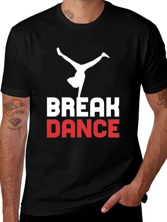 Break Dance Graphic Tee - Black Cotton