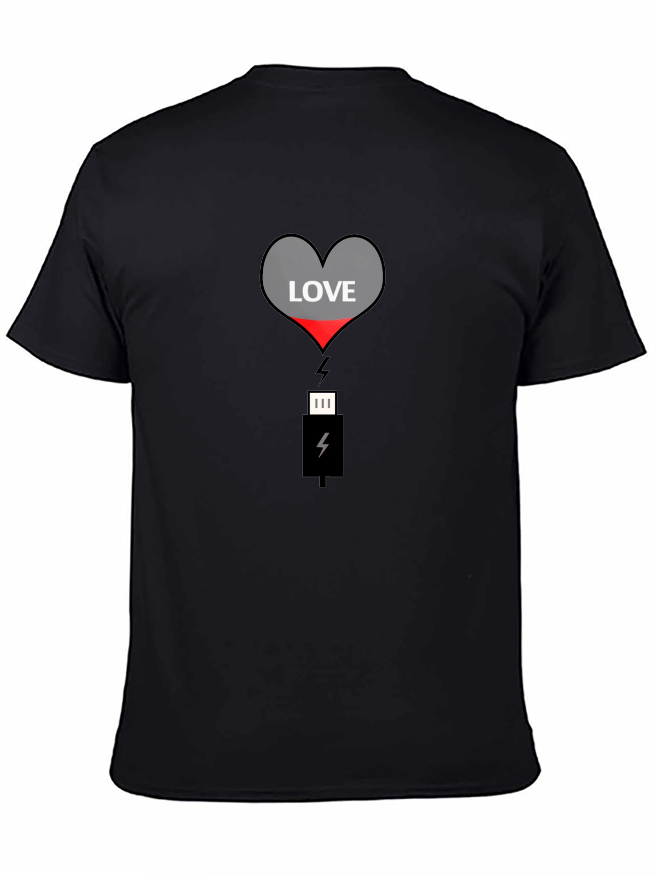 Love Charge Graphic Tee - Black Cotton T-Shirt