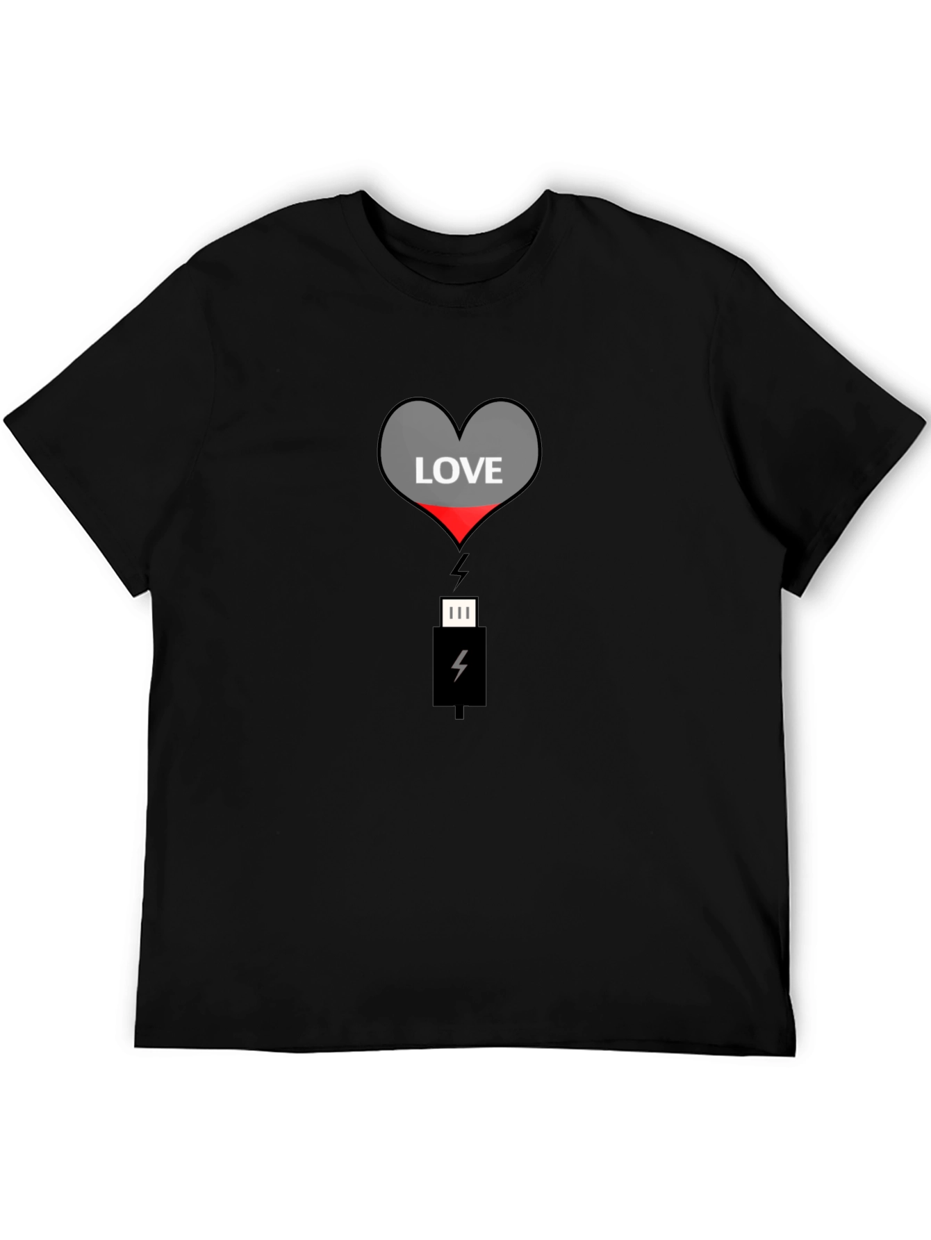 Love Charge Graphic Tee - Black Cotton T-Shirt
