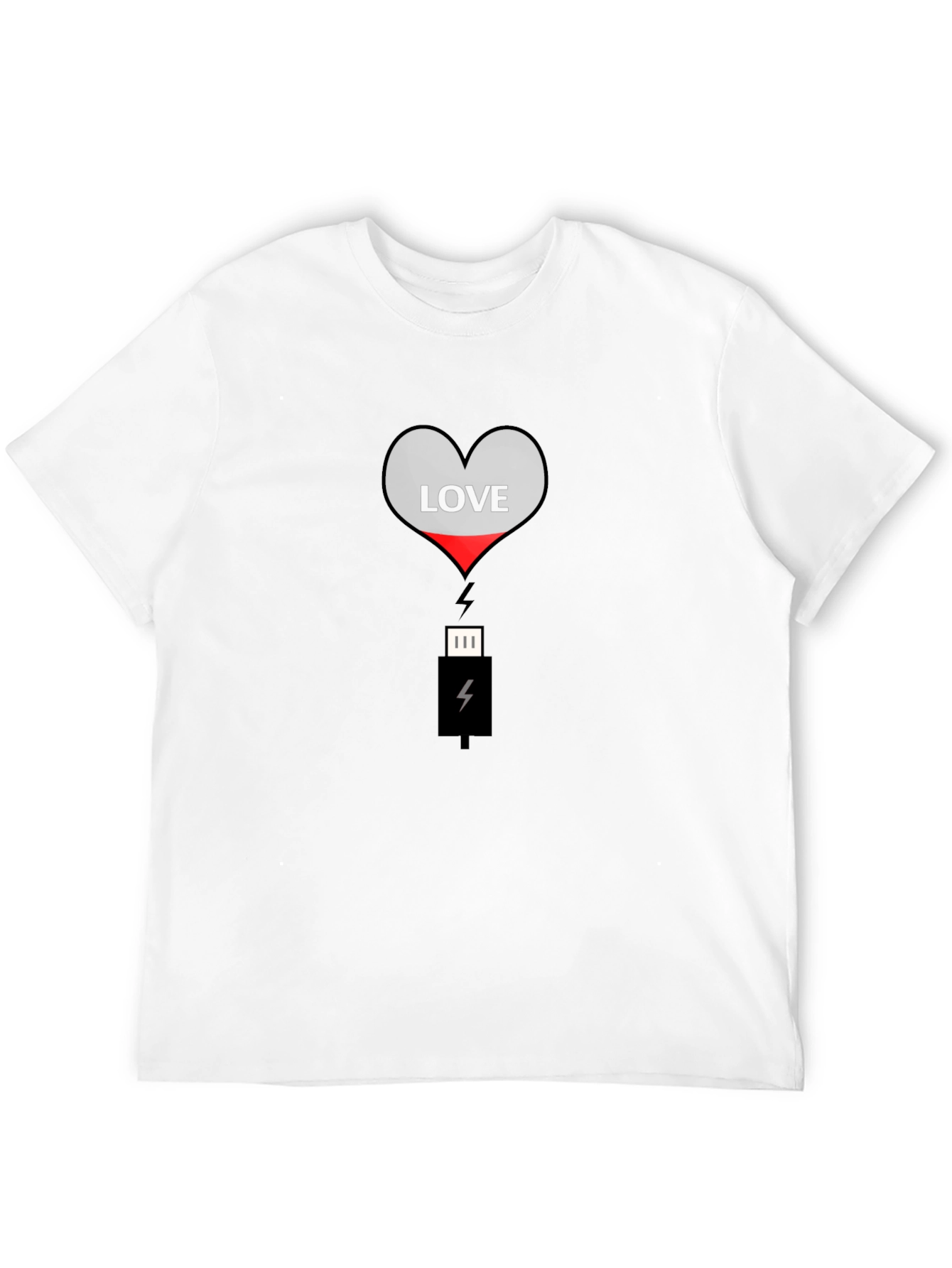Love Charge Graphic Tee - Black Cotton T-Shirt