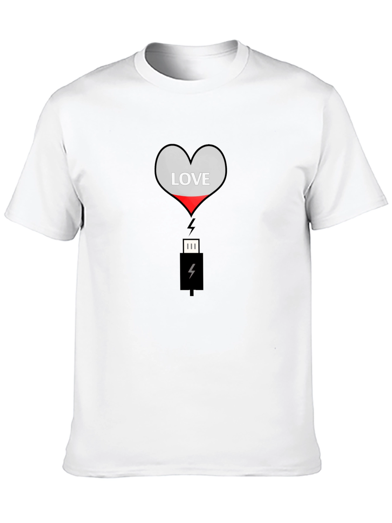 Love Charge Graphic Tee - Black Cotton T-Shirt