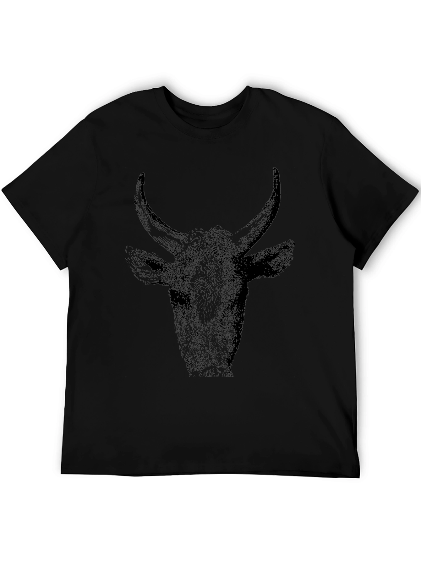 Bull Head Graphic Tee - Black Casual T-Shirt