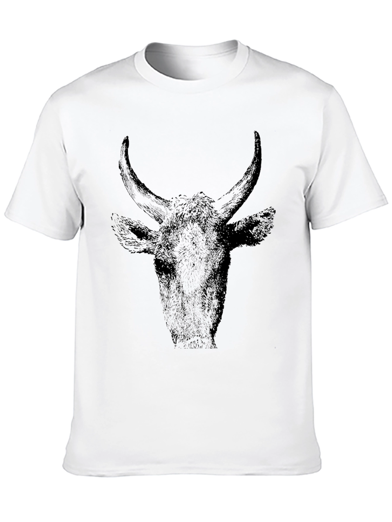 Bull Head Graphic Tee - Black Casual T-Shirt
