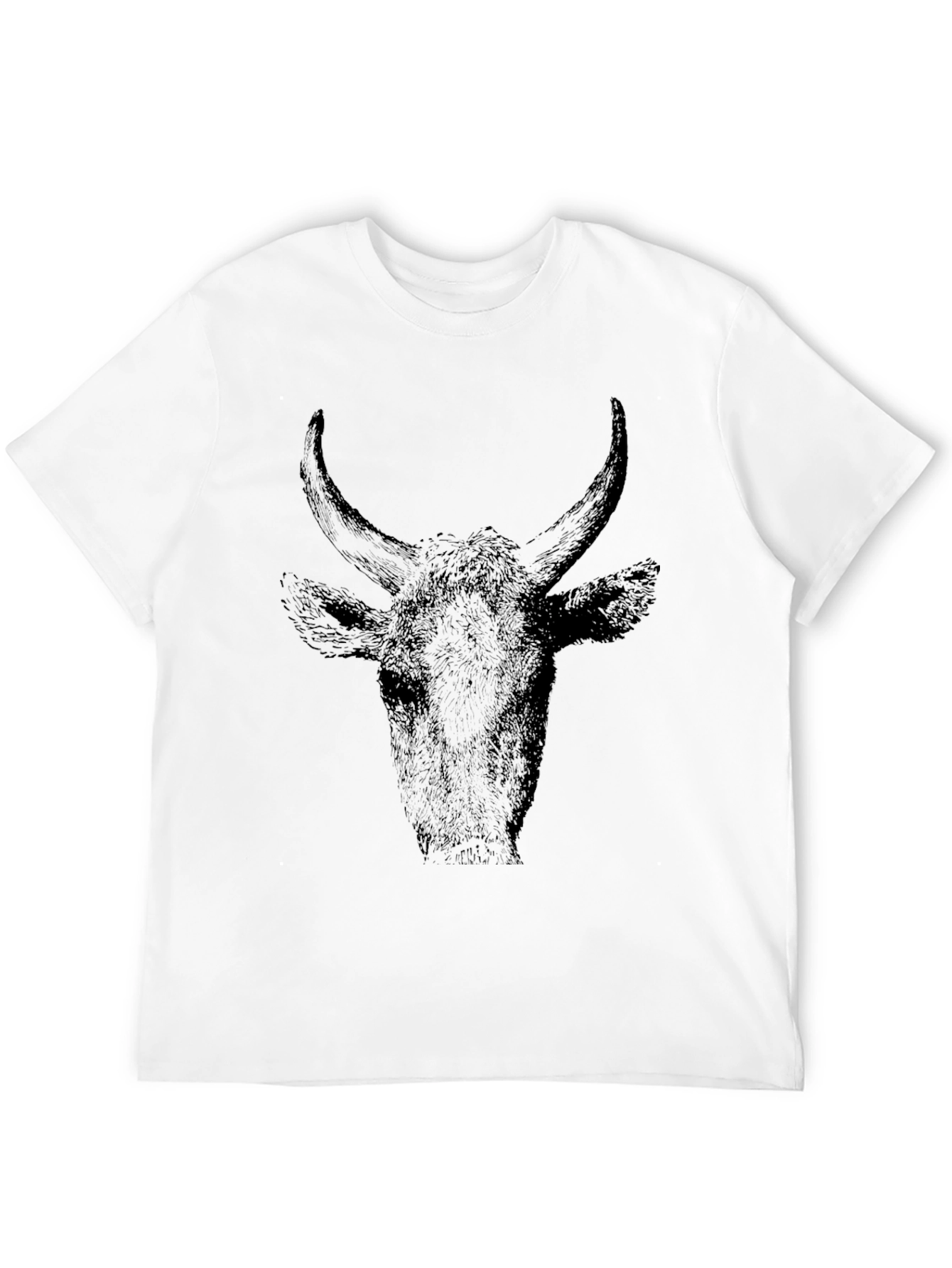 Bull Head Graphic Tee - Black Casual T-Shirt