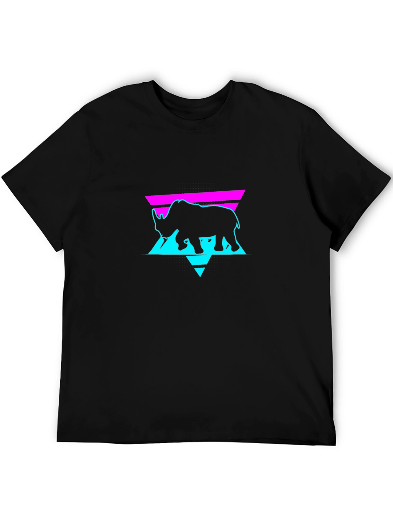Retro Rhino Graphic Tee - Black