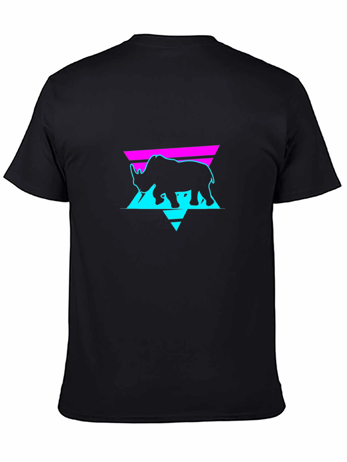 Retro Rhino Graphic Tee - Black