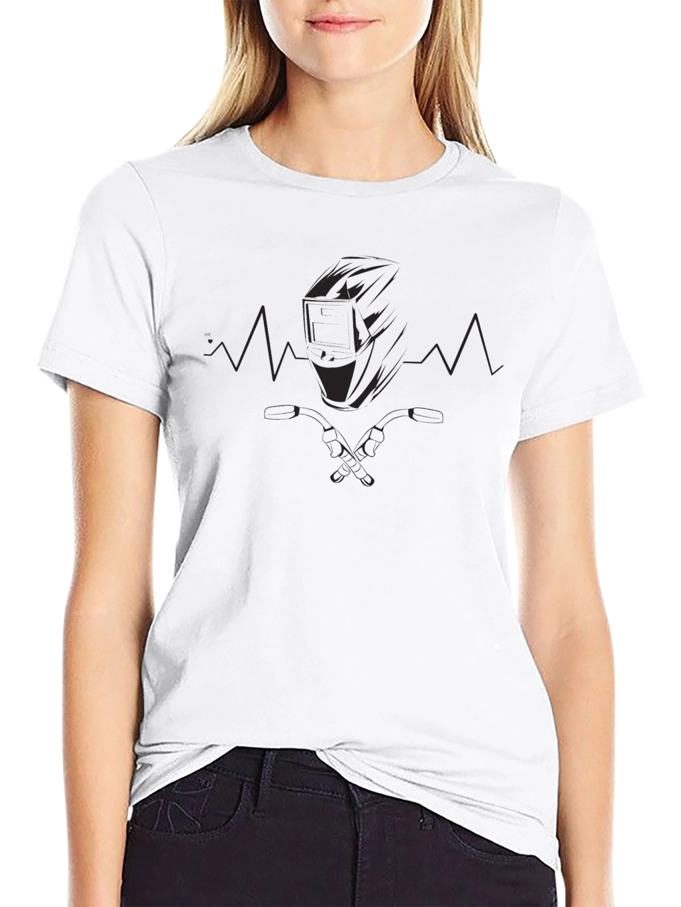 Welder Heartbeat Black Graphic Tee