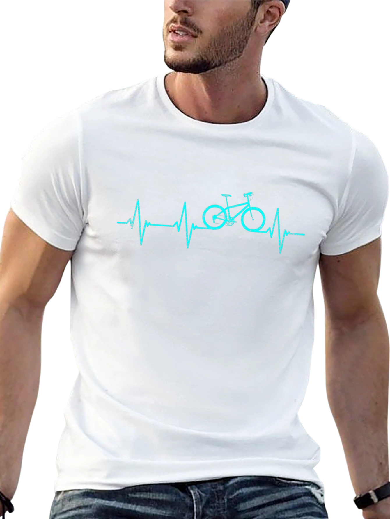 Heartbeat Bicycle Black T-Shirt