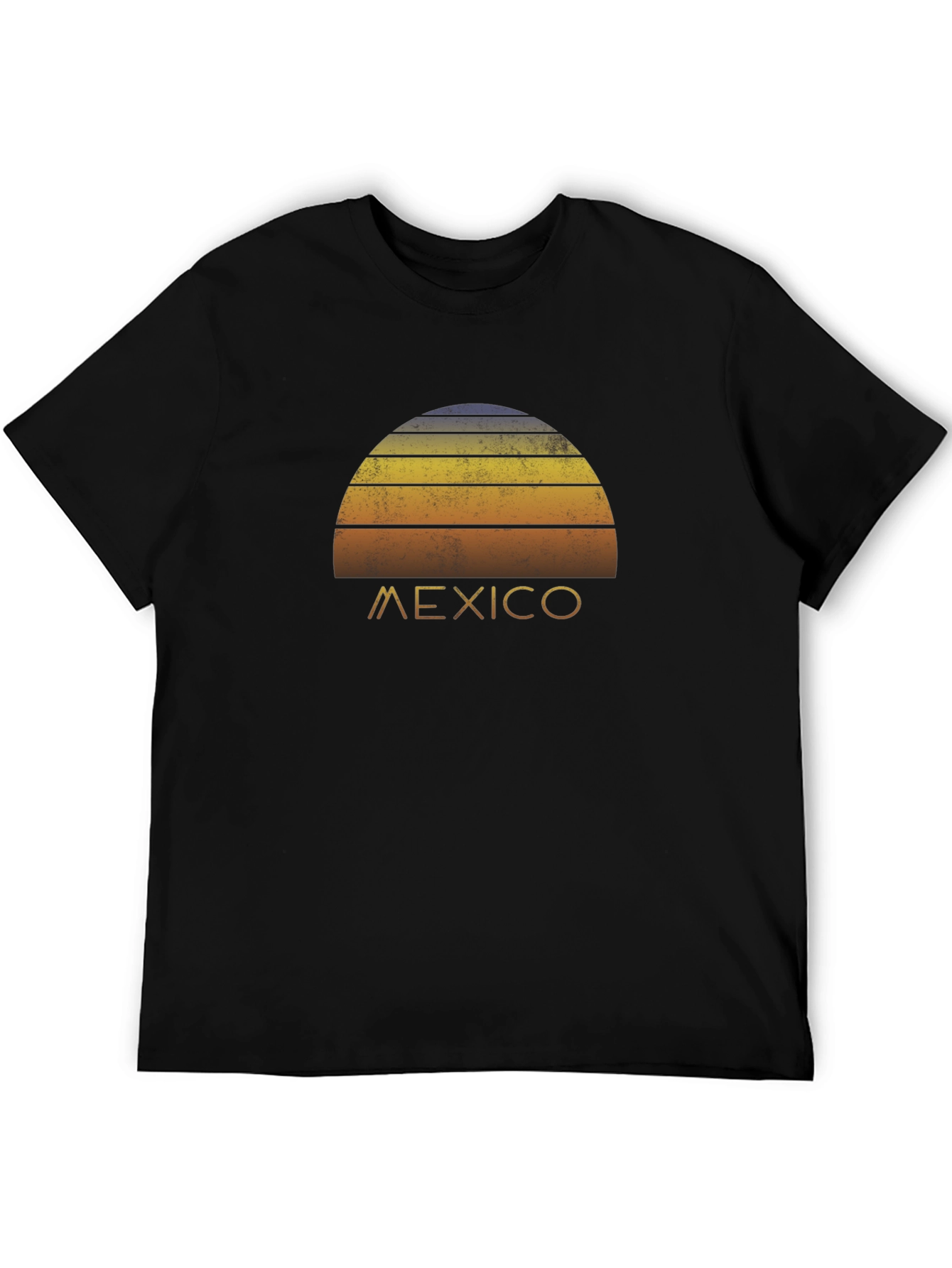 Retro Mexico Sunset Graphic Tee - Black T-Shirt
