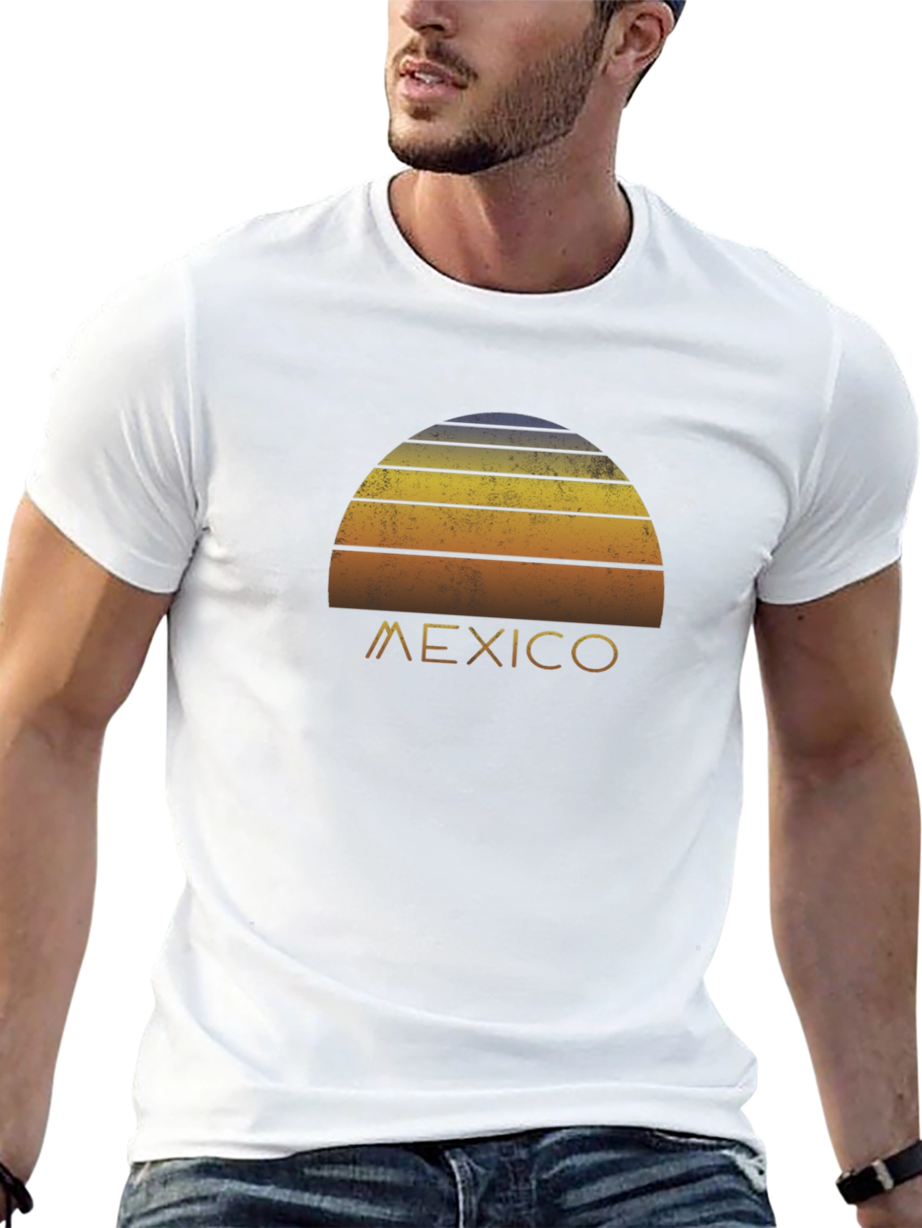 Retro Mexico Sunset Graphic Tee - Black T-Shirt