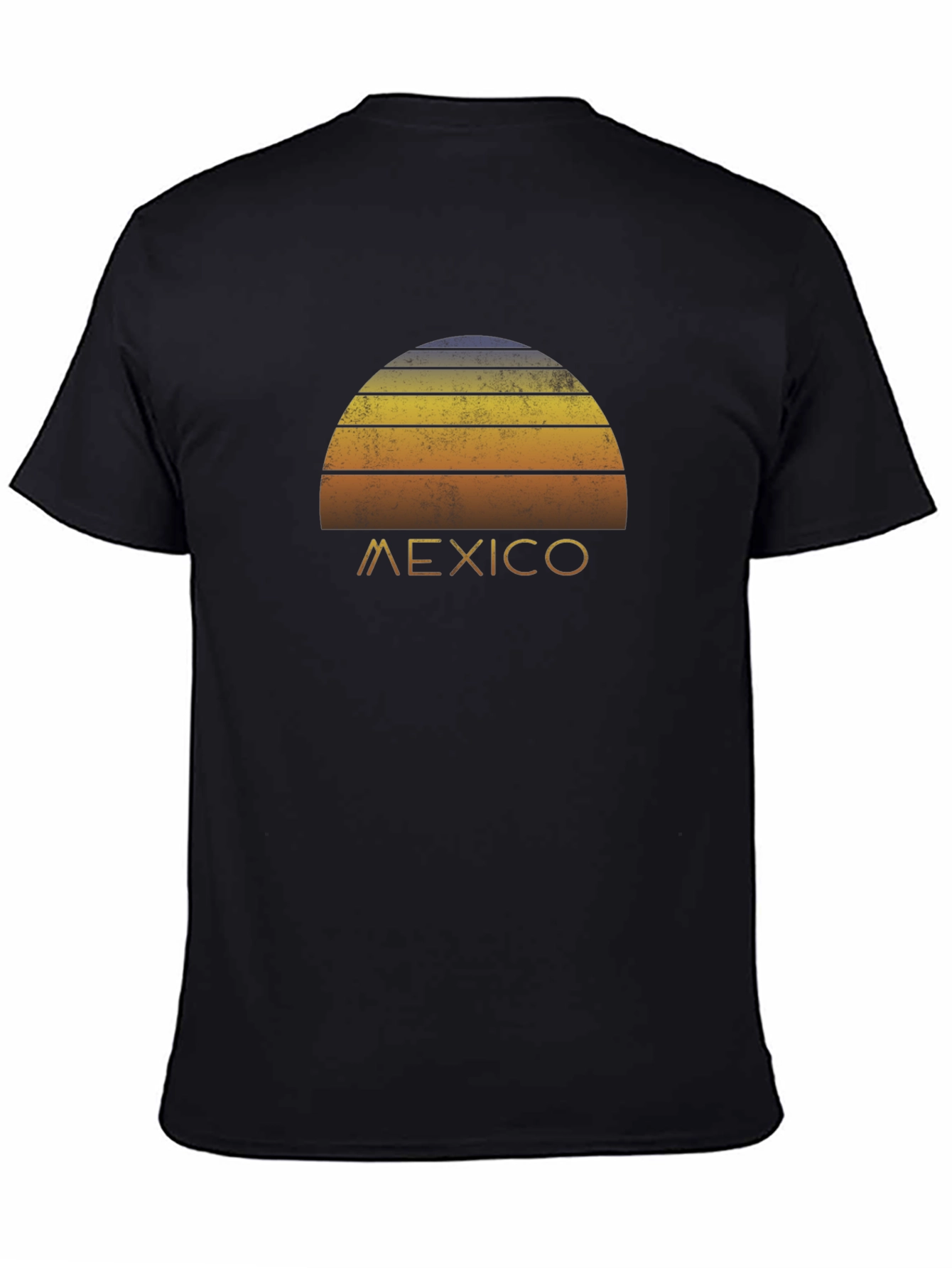 Retro Mexico Sunset Graphic Tee - Black T-Shirt