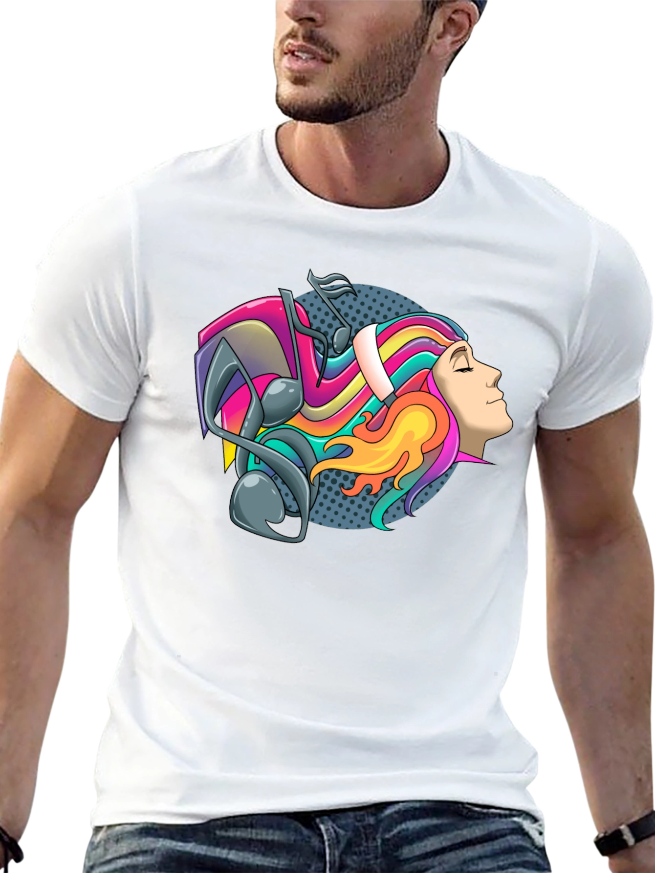 Colorful Music Head T-Shirt