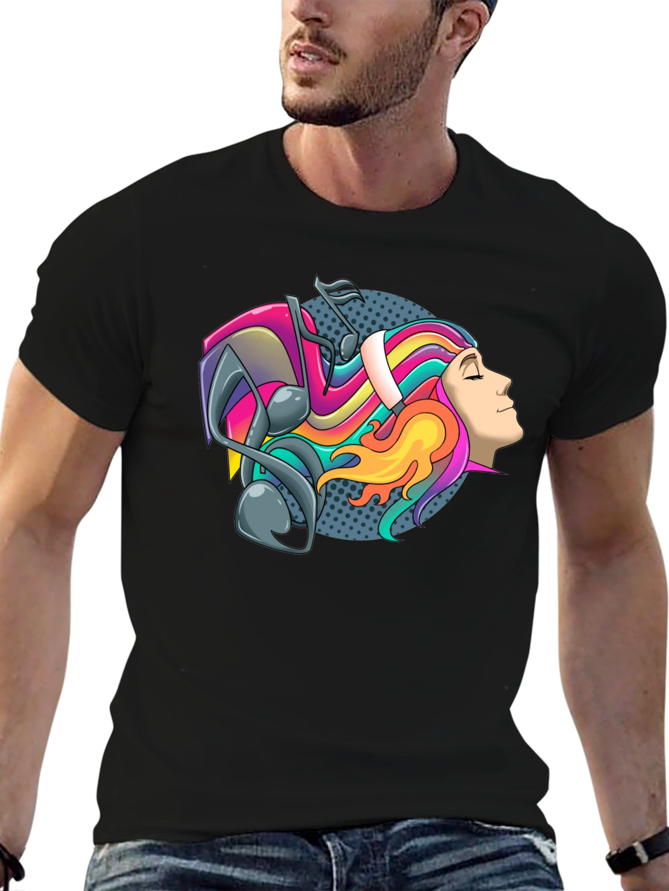 Colorful Music Head T-Shirt