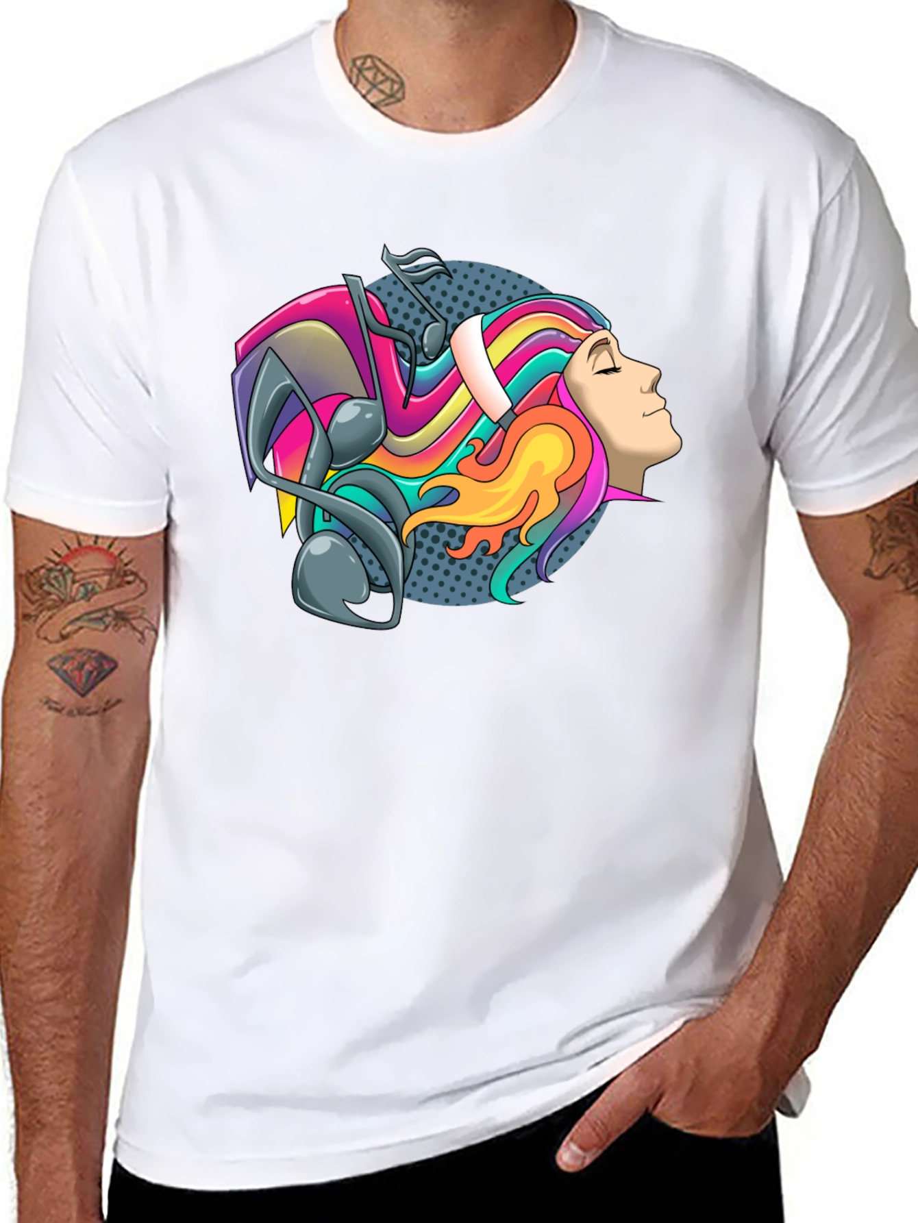 Colorful Music Head T-Shirt