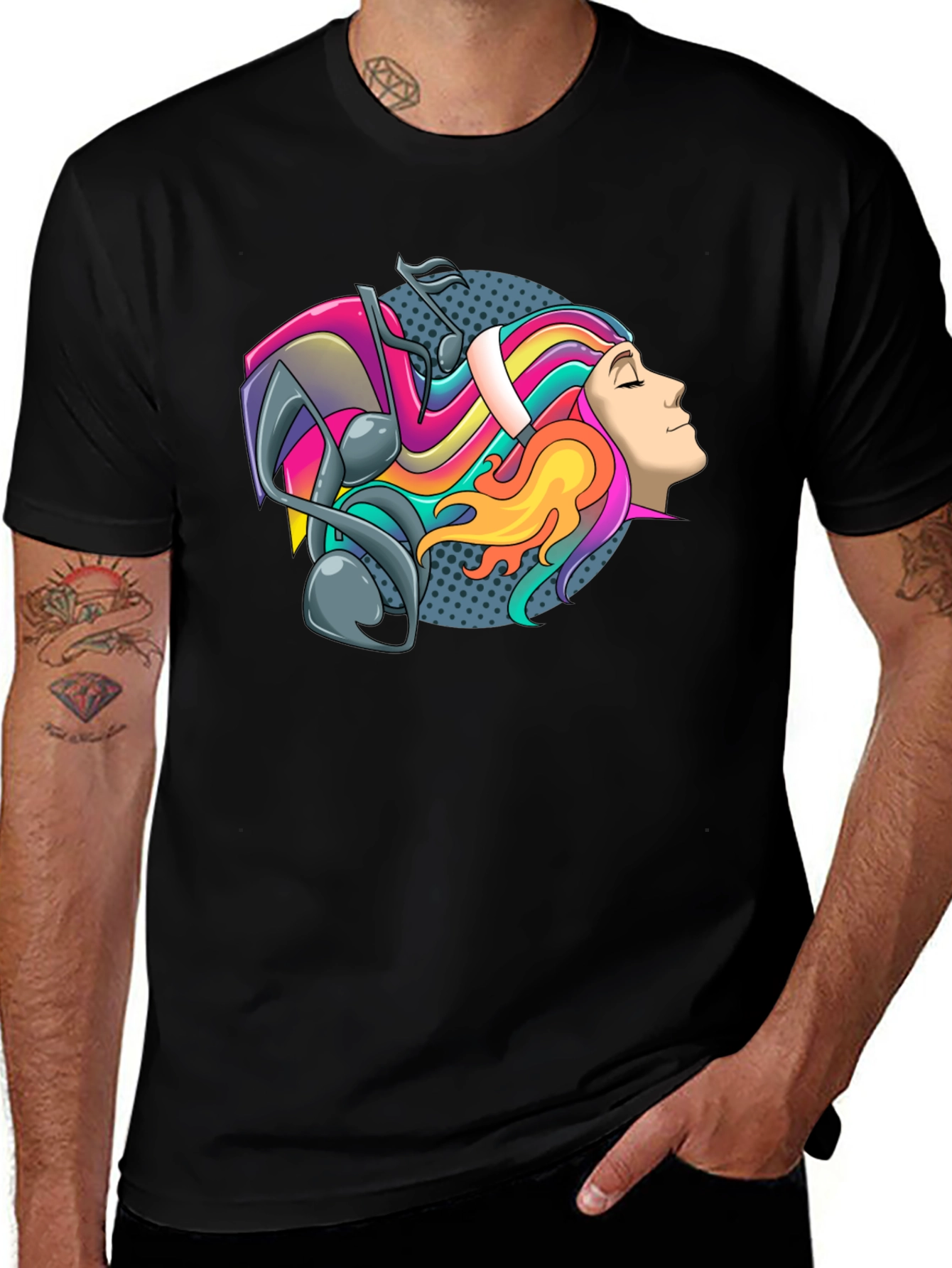 Colorful Music Head T-Shirt
