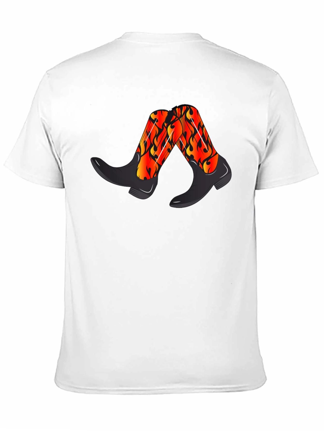 Flaming Cowboy Boots Graphic Tee - Black